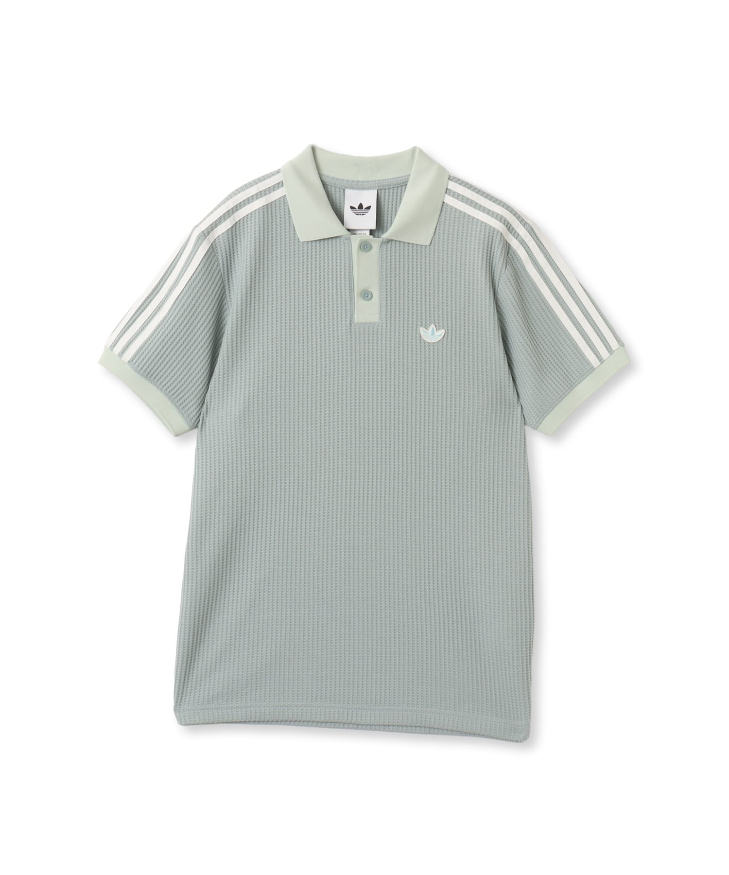 adidas WAFFLE KNIT POLO SHIRT ワンダーセージのメイン画像