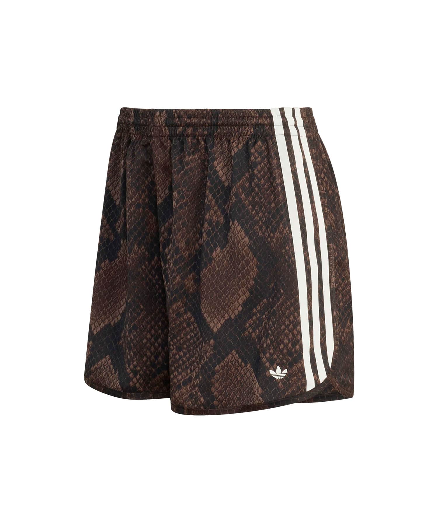 adidas SNAKE PRINT SATIN SHORTS アースストレータ/オーロラコーヒーのメイン画像