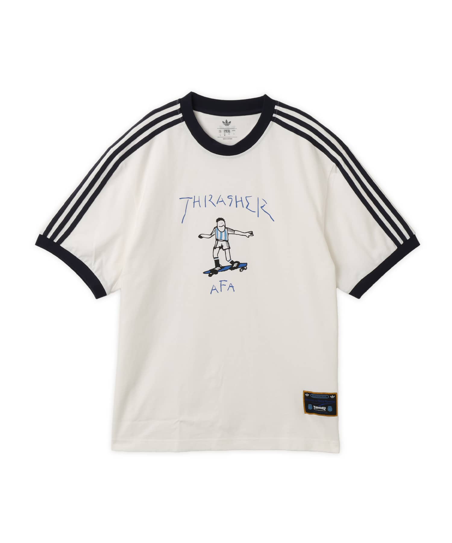 adidas THRASHER x AFA ARGENTINA GONZ RINGER TEE コアホワイトのメイン画像