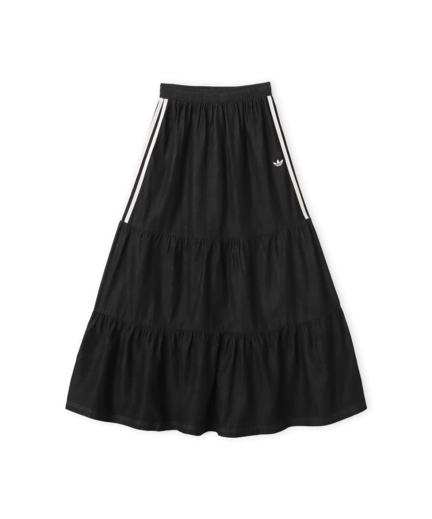 adidas SUMMER GLOW DENIM SKIRT ミディアムブラックデニムのメイン画像