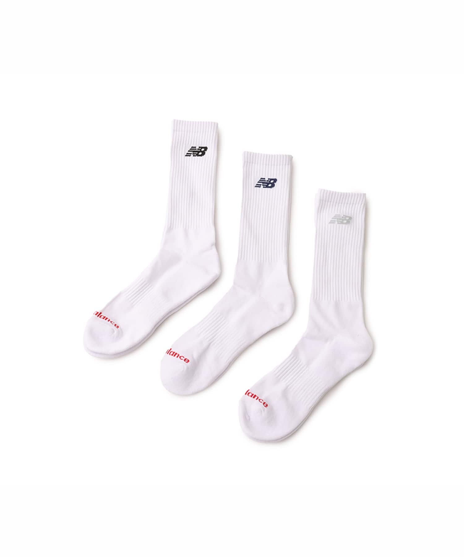 New Balance REGULAR LENGTH 3 PACK SOCKS ホワイトのメイン画像