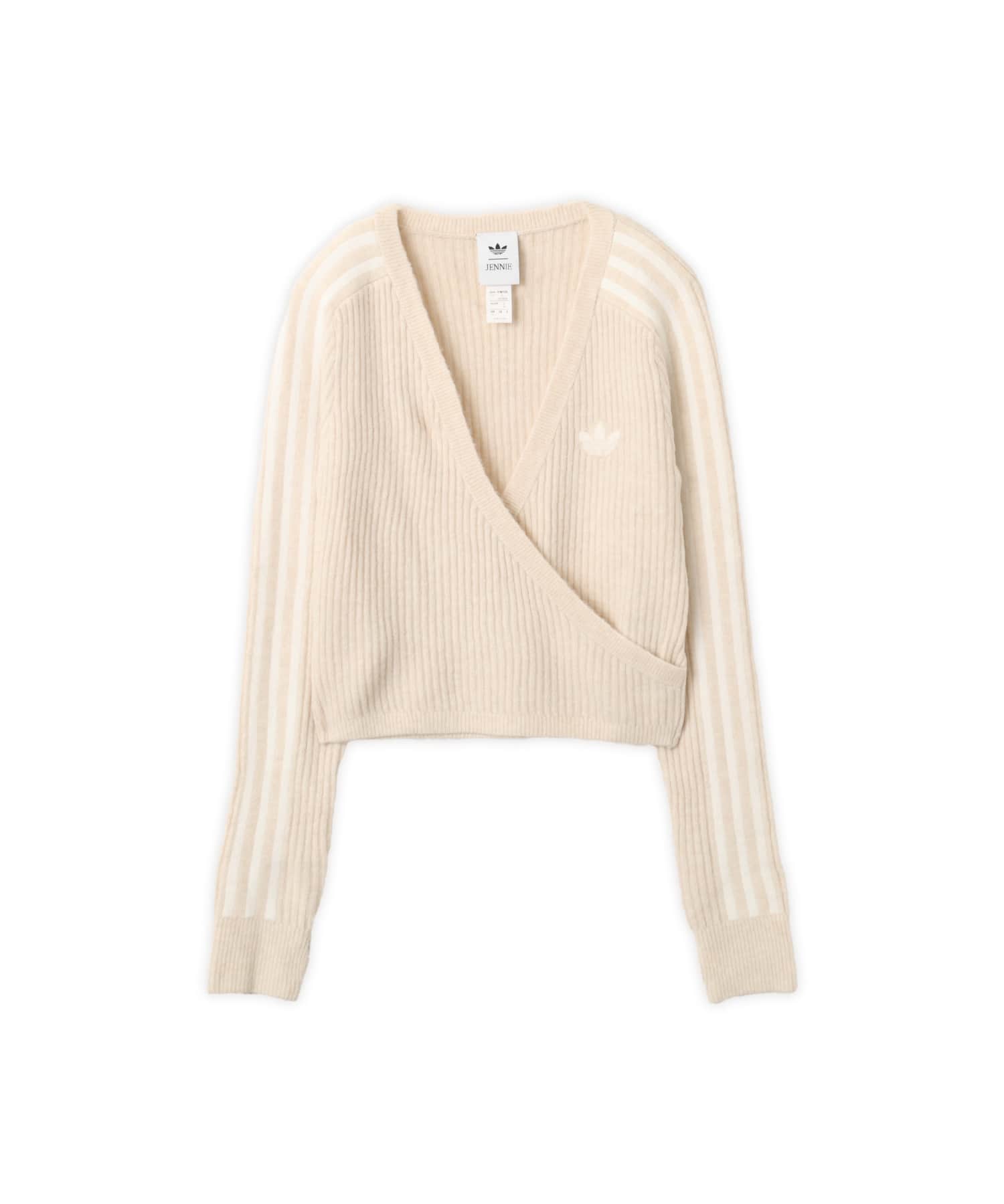 adidas JENNIE KNITTED WRAP AROUND CARDIGAN クリアブラウンのメイン画像