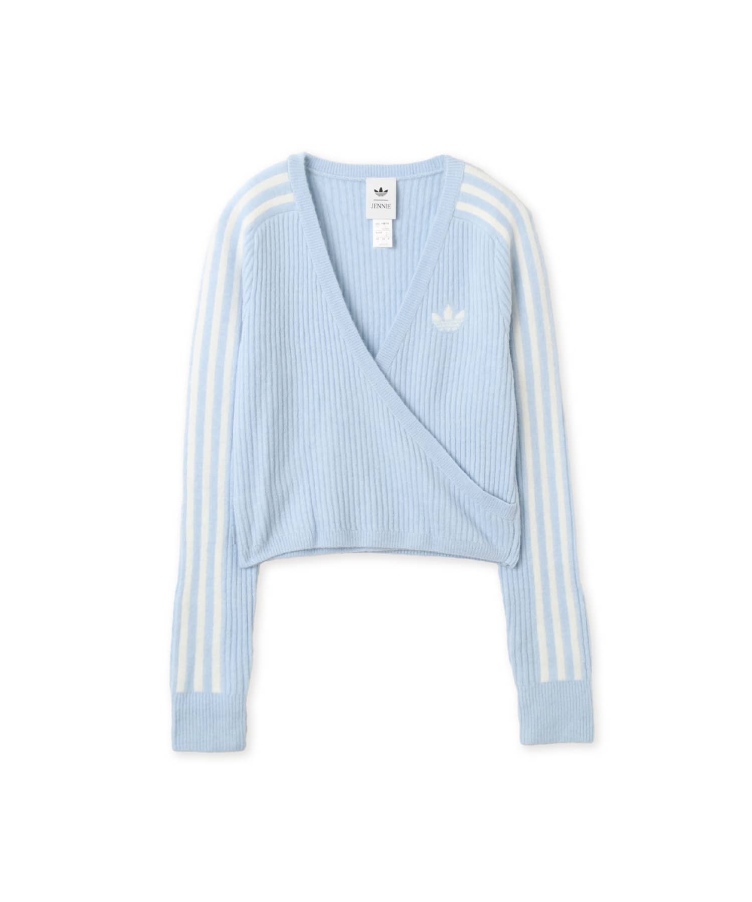 adidas JENNIE KNITTED WRAP AROUND CARDIGAN ワンダーブルーのメイン画像