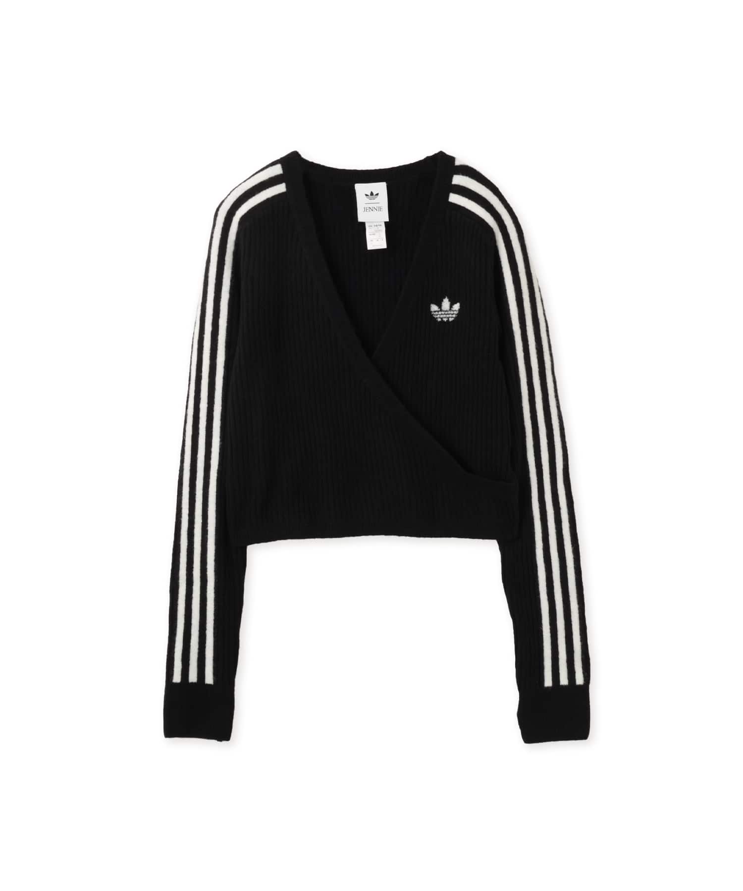 adidas JENNIE KNITTED WRAP AROUND CARDIGAN ブラックのメイン画像