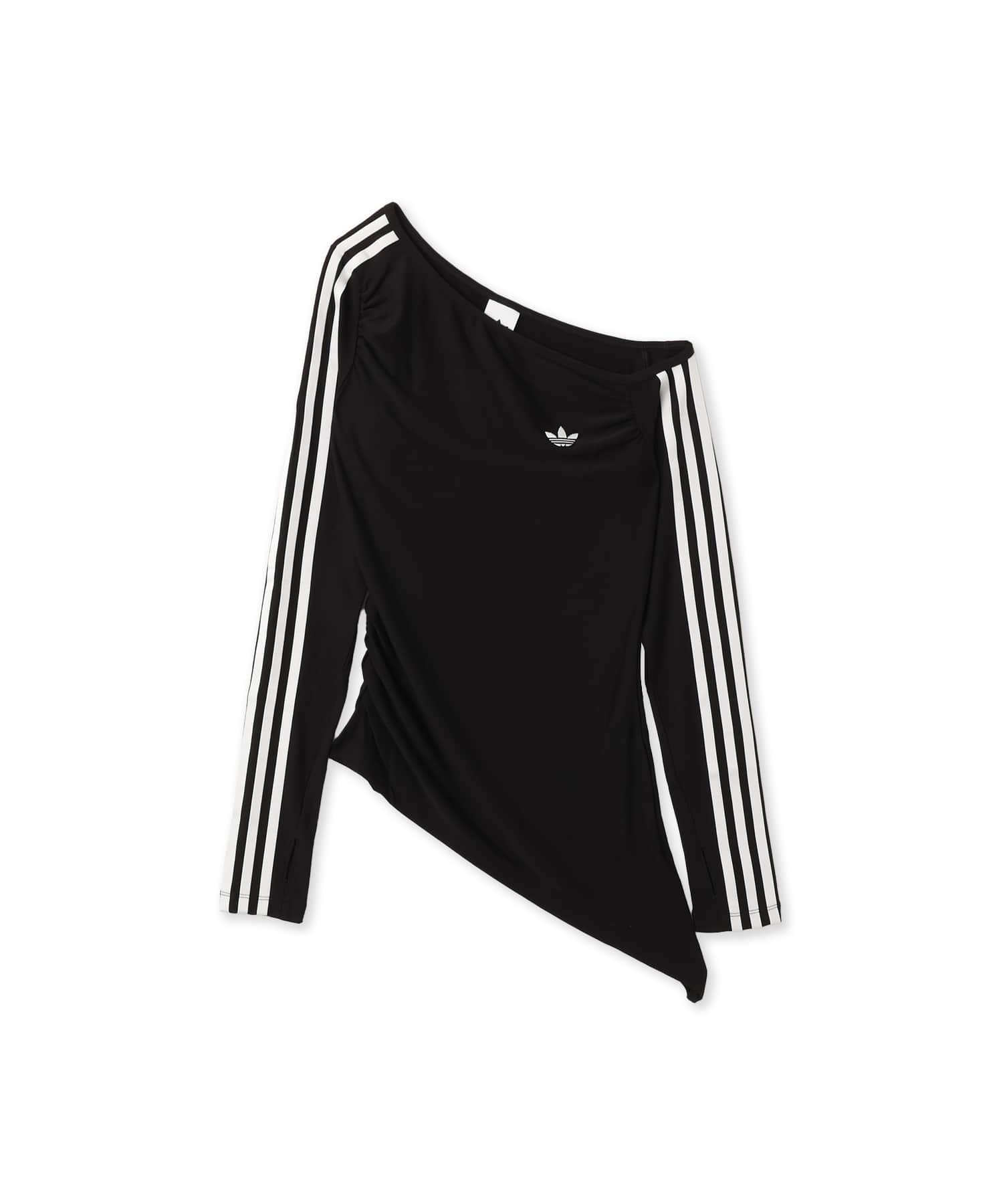 adidas ONE SHOULDER ASYMMETRIC TOP ブラックのメイン画像