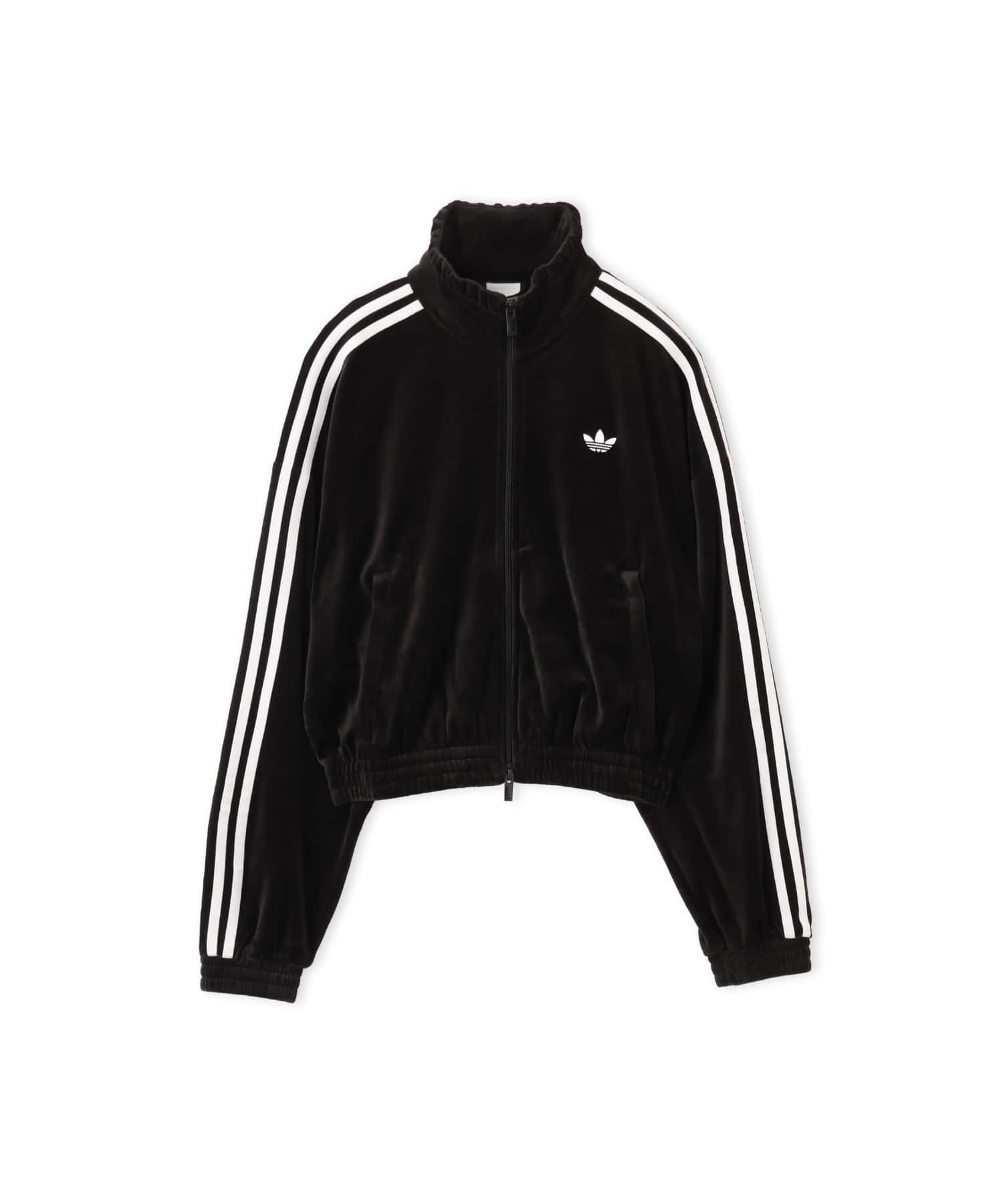 adidas PLEATED VELOUR TRACK TOP ブラックのメイン画像