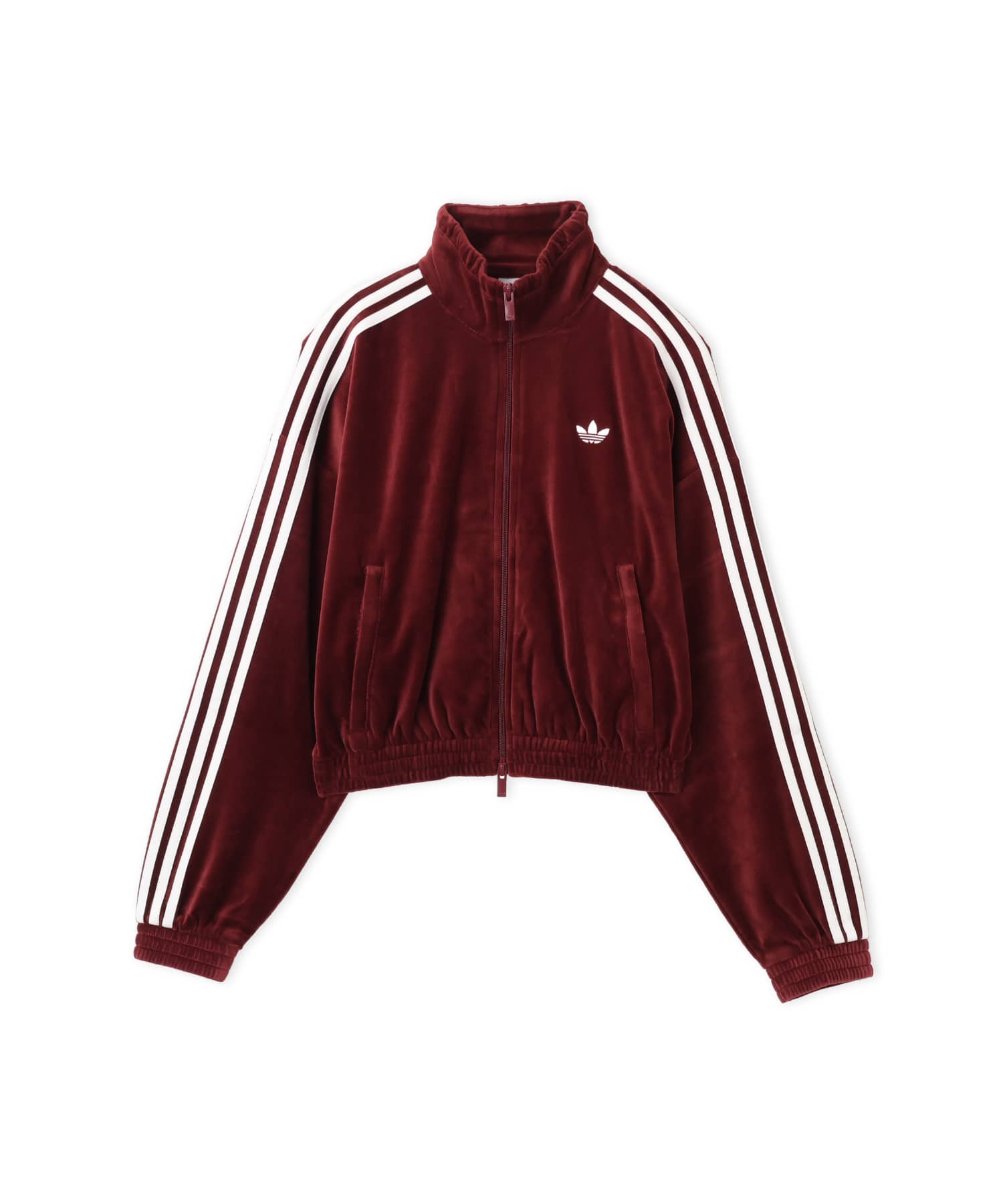 adidas PLEATED VELOUR TRACK TOP シャドーレッドのメイン画像