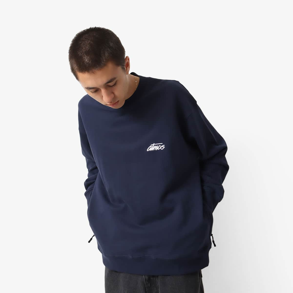 atmos Signature logo Crew Neck NAVY 23FA-I