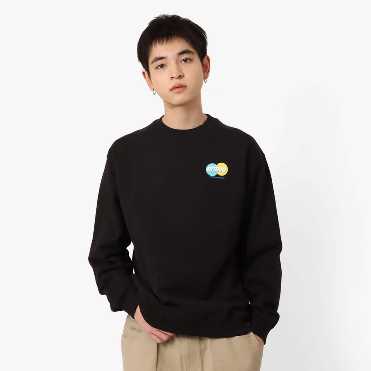 atmos Circle Logo Crewneck Sweatshirt BLACKのメイン画像