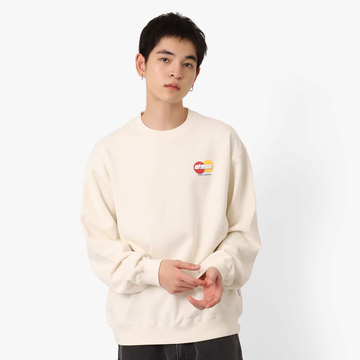 atmos Circle Logo Crewneck Sweatshirt WHITEのメイン画像