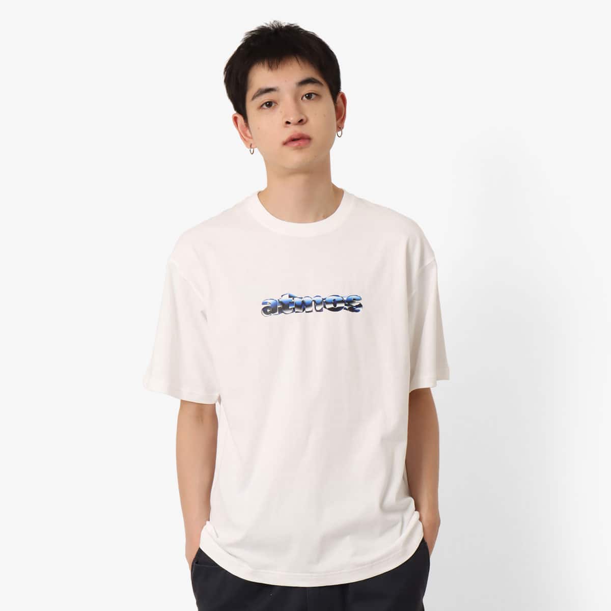 atmos FRONT LOGO T-shirt WHITEのメイン画像