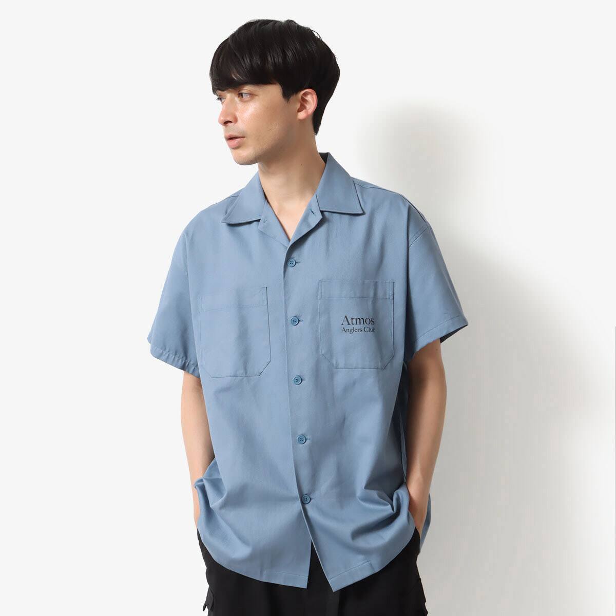 atmos Anglers Club SS Shirts BLUE 23SU-I