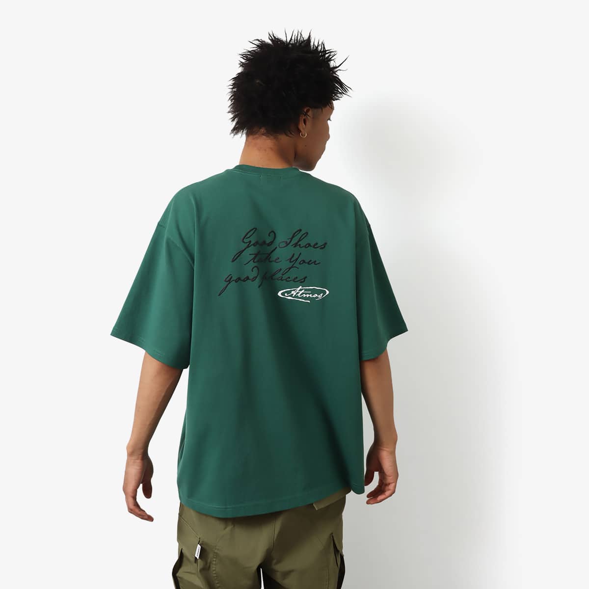 atmos Message Logo T-shirts GREENのメイン画像