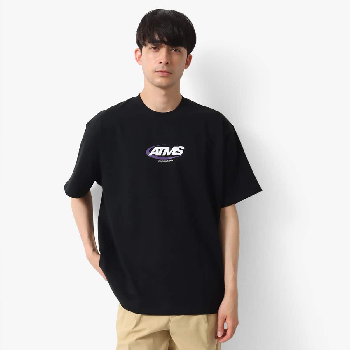 atmos Logo T-shirt "ATMS" BLACKのメイン画像