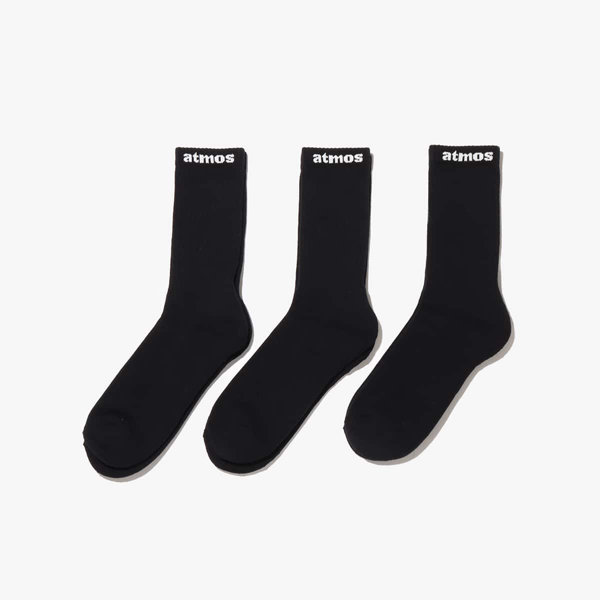 atmos SMALL JACQUARD LOGO 3P SOCKS BLACK