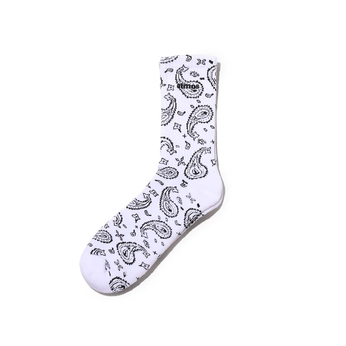 atmos PAISLEY SOCKS WHITEのメイン画像