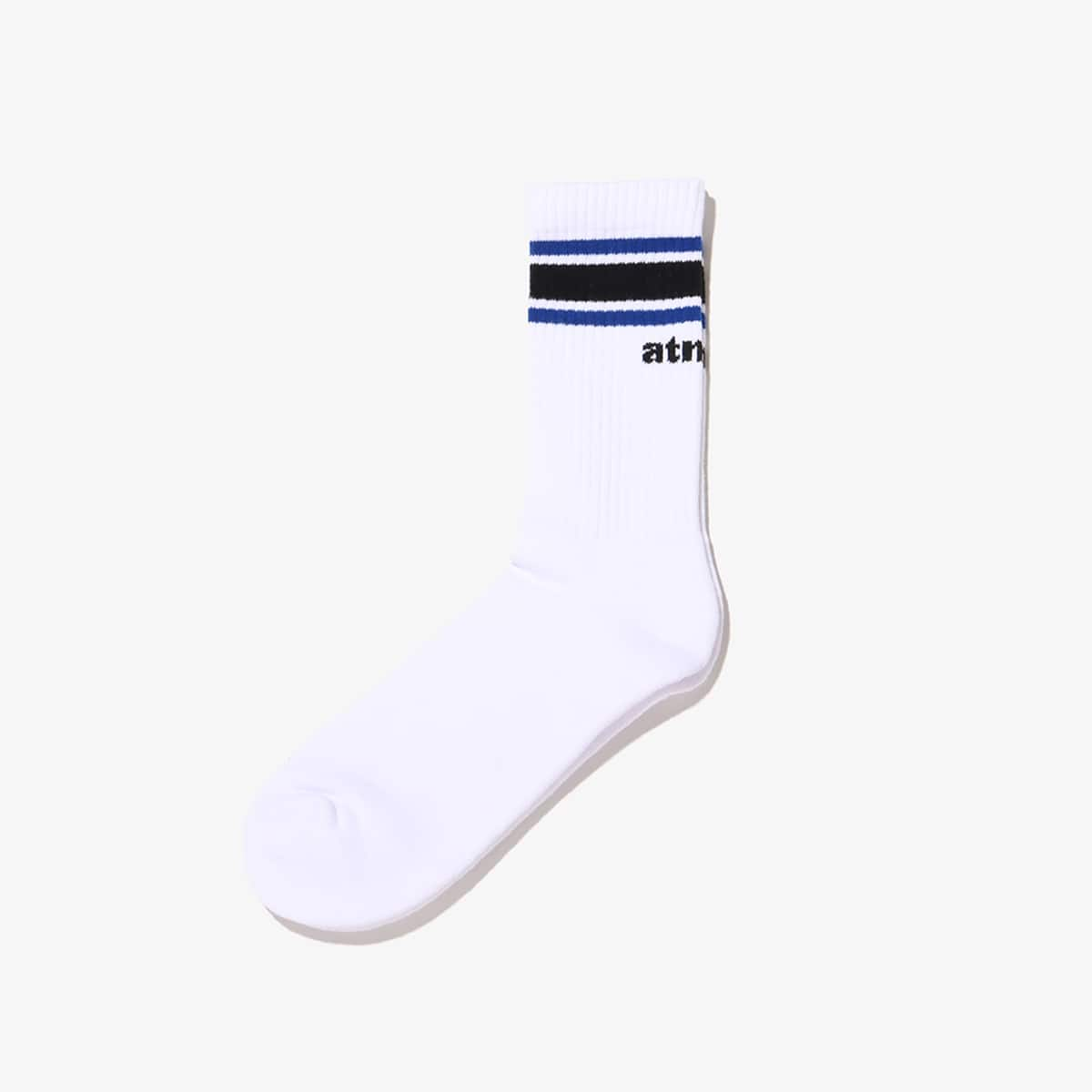 atmos COLOR LINE SOCKS WHITE X BLUE