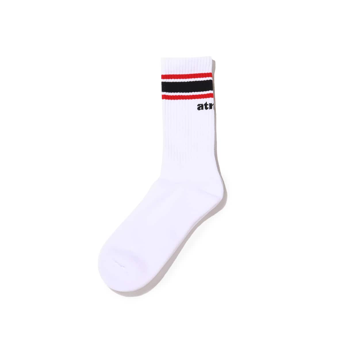atmos COLOR LINE SOCKS WHITE X REDのメイン画像