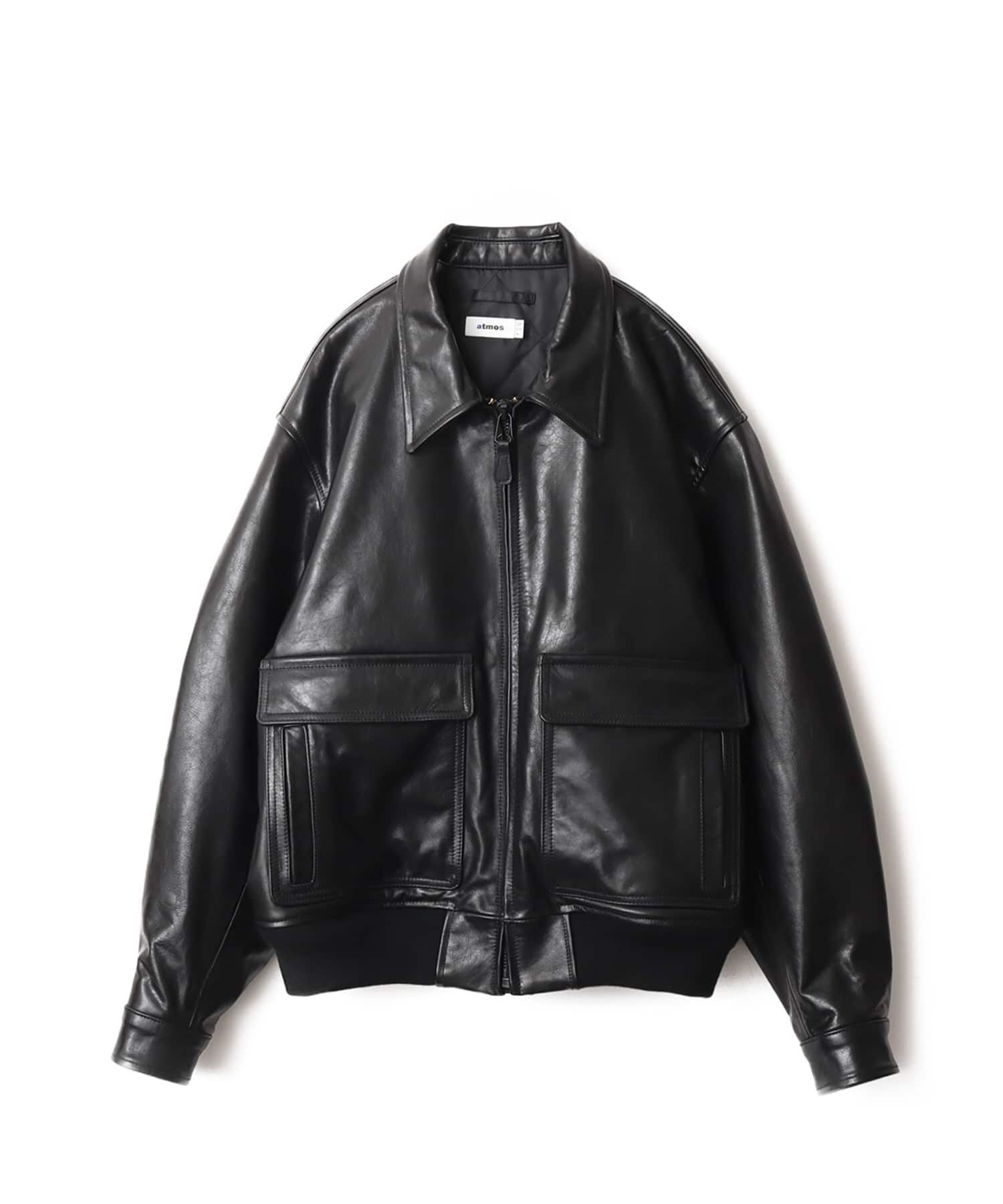 atmos Buffalo Leather Jacket BLACKのメイン画像