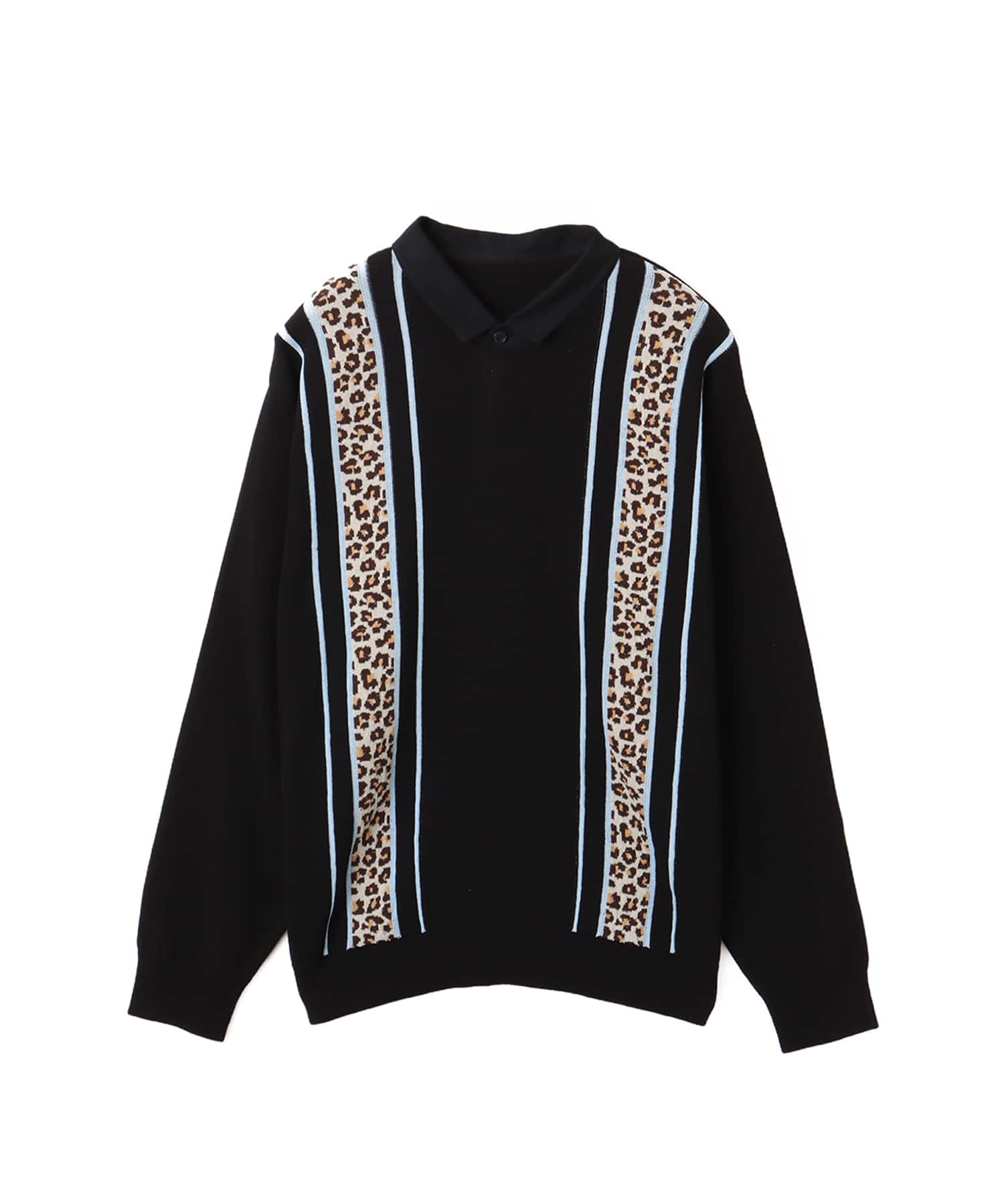 atmos Knit LS Rugby Shirt BLACKのメイン画像