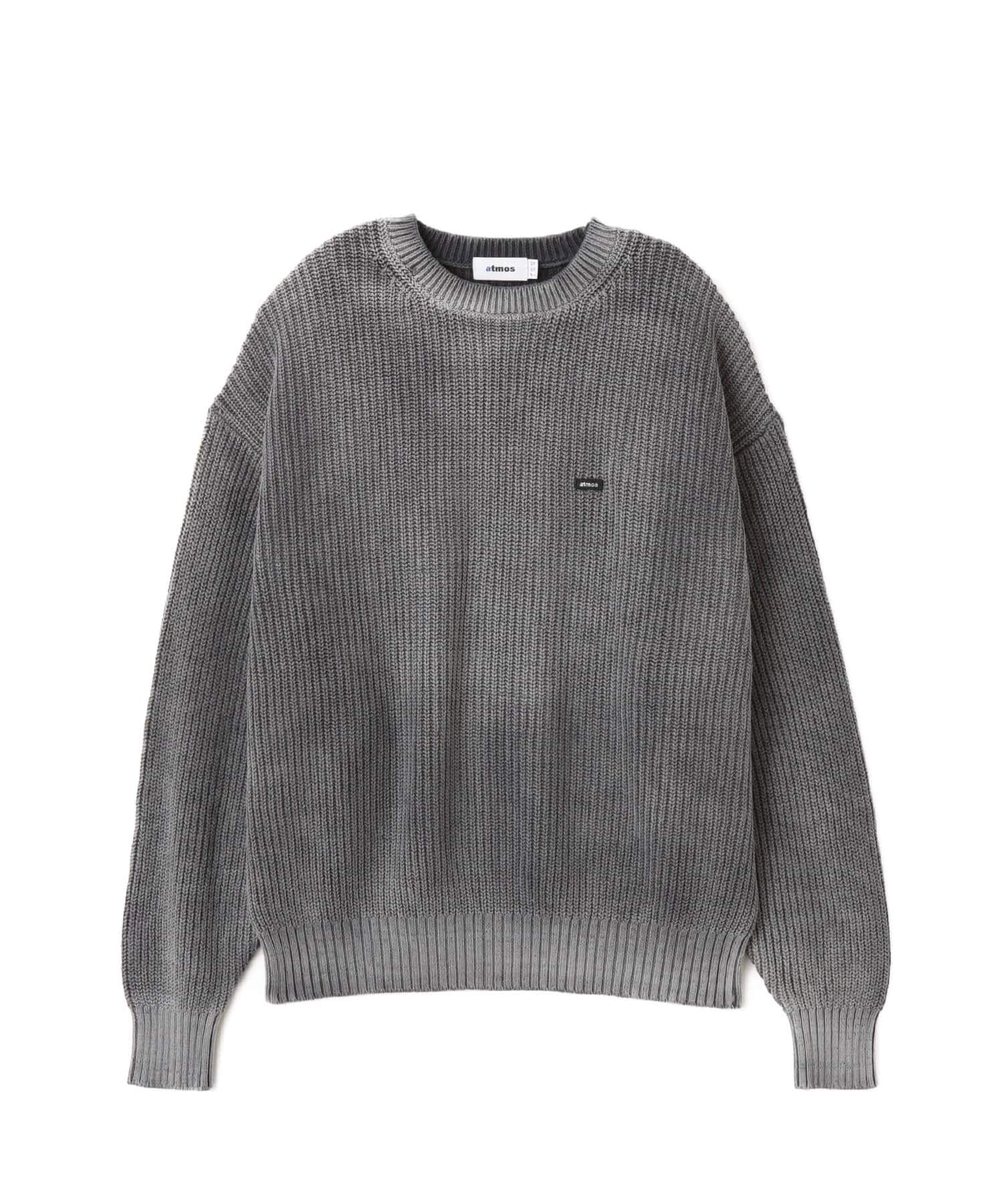 atmos Small Logo Patch Knit Sweater BLACKのメイン画像