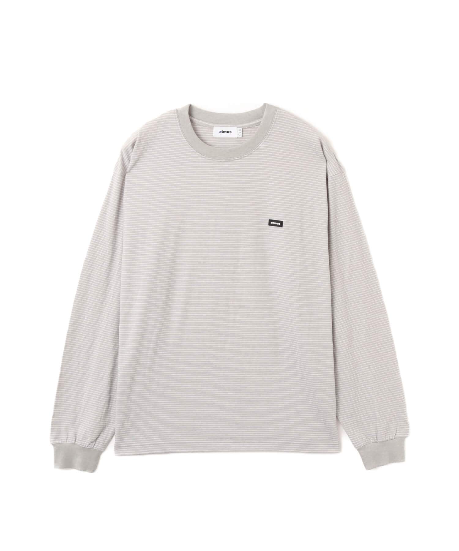 atmos Merino Wool Knit Border LS T-Shirt GRAYのメイン画像