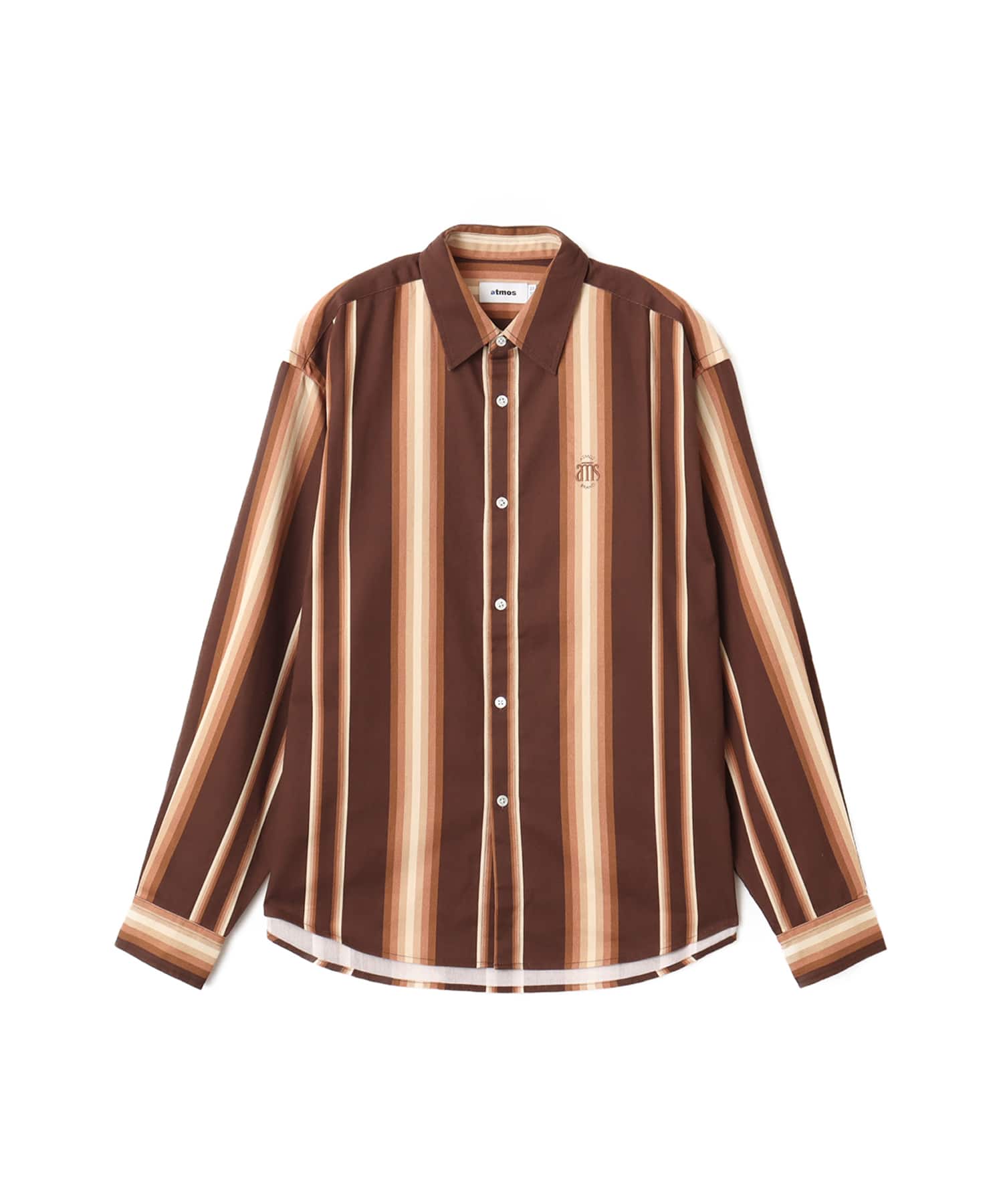 atmos Flannel Stripe Shirt BROWNのメイン画像