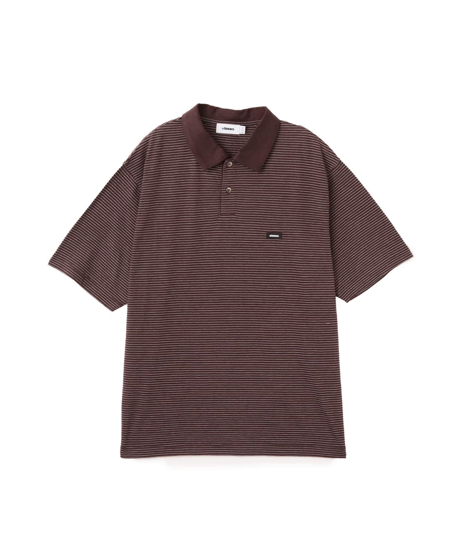 atmos Merino Wool Knit Polo Shirt BROWNのメイン画像