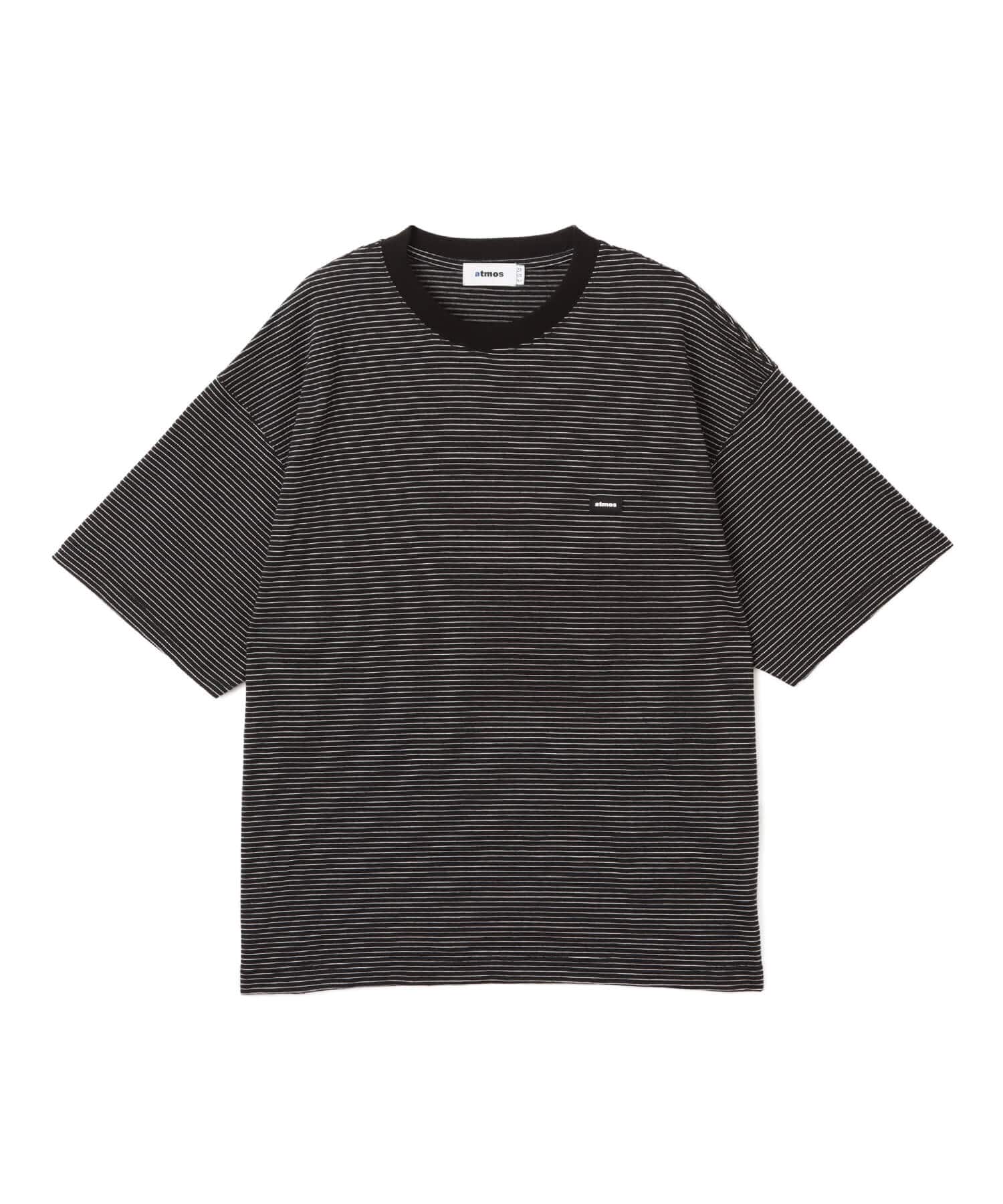atmos Merino Wool Knit Border T-Shirt BLACKのメイン画像