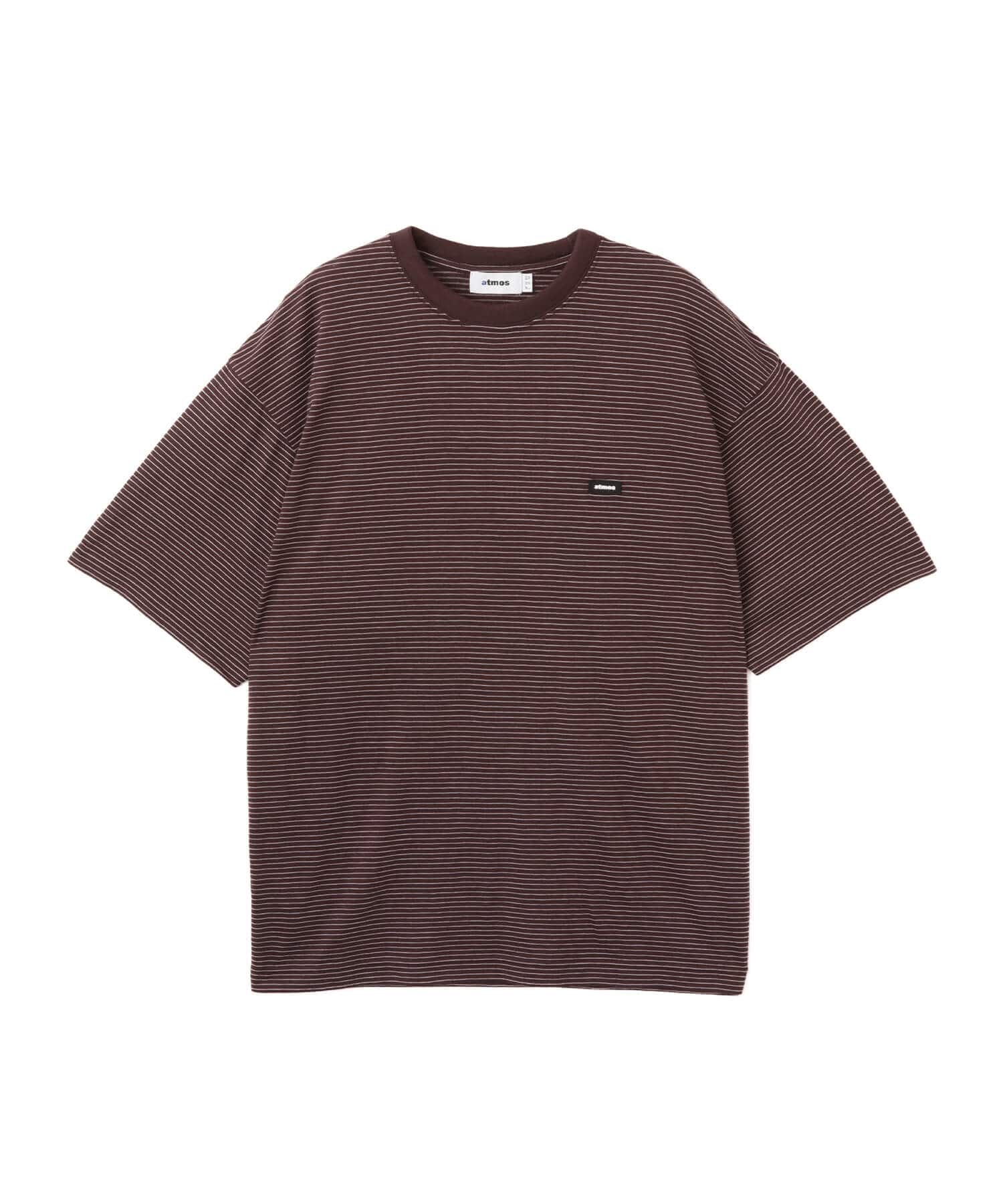 atmos Merino Wool Knit Border T-Shirt BROWNのメイン画像