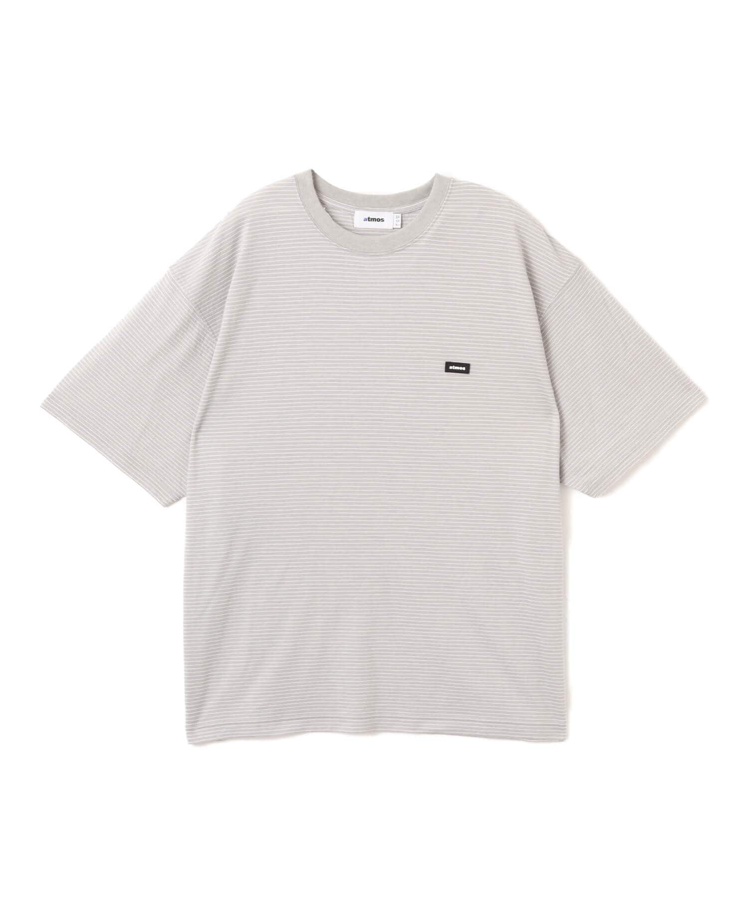 atmos Merino Wool Knit Border T-Shirt GRAYのメイン画像
