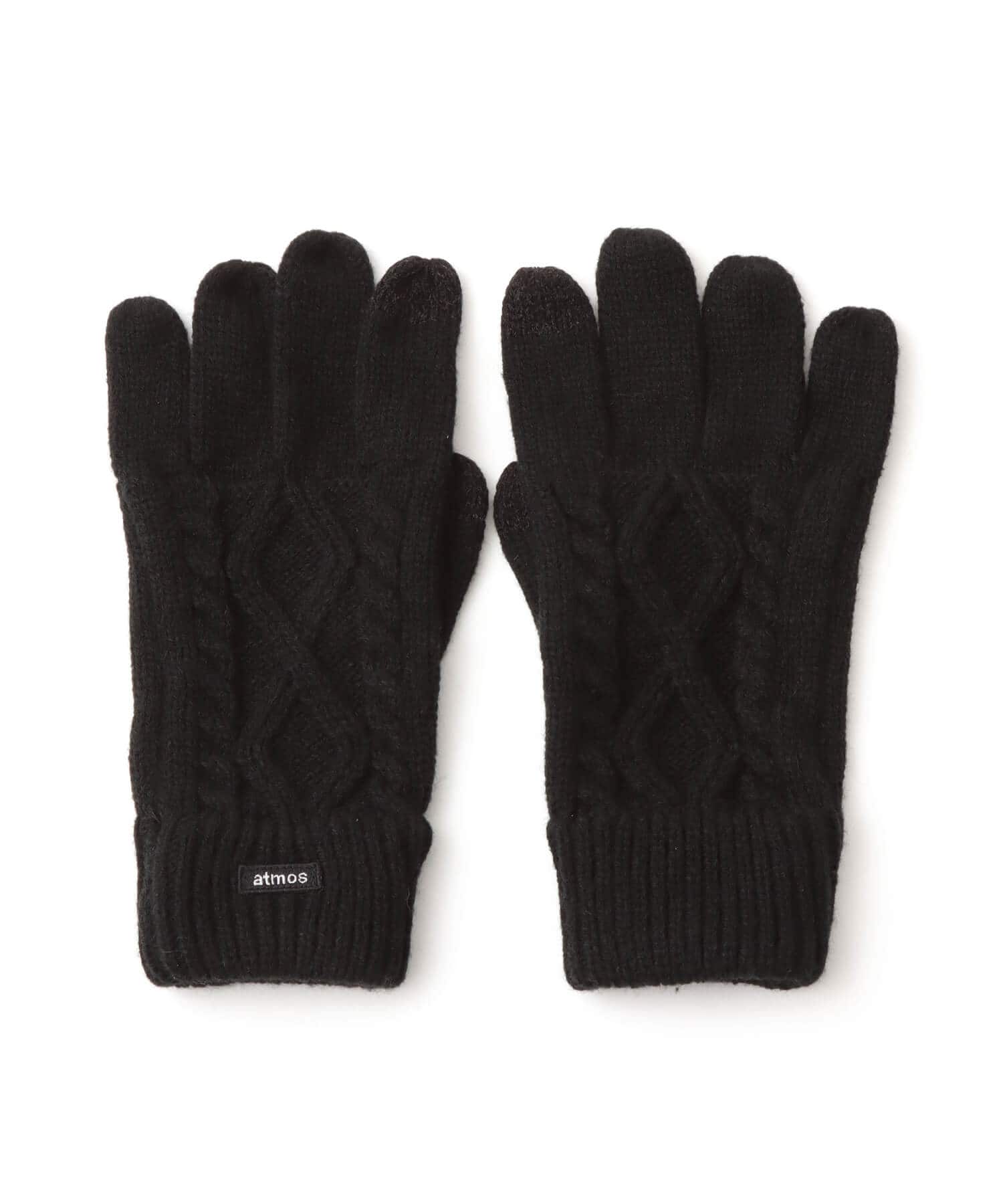 atmos Cable Knit Gloves BLACKのメイン画像