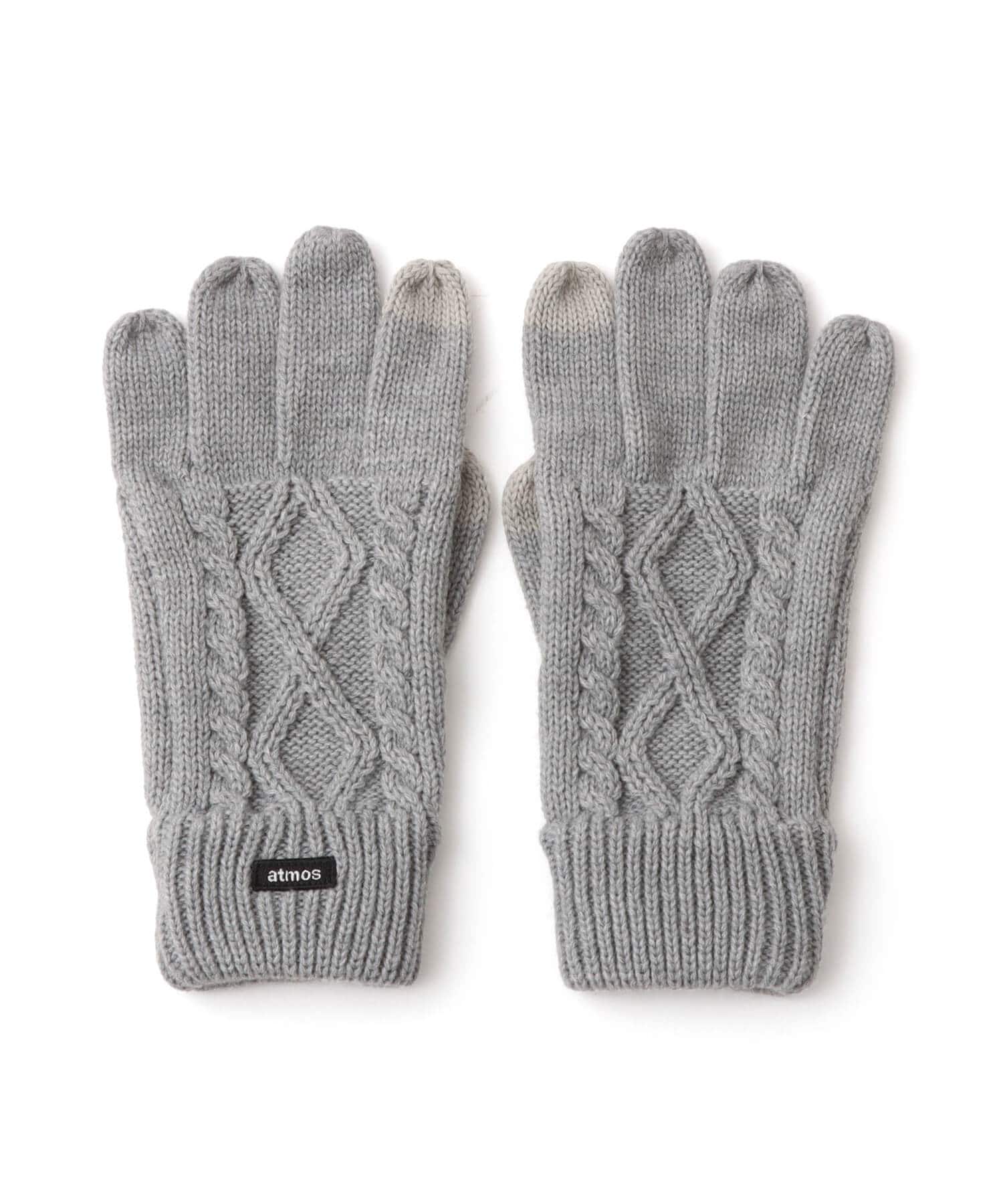 atmos Cable Knit Gloves GRAYのメイン画像