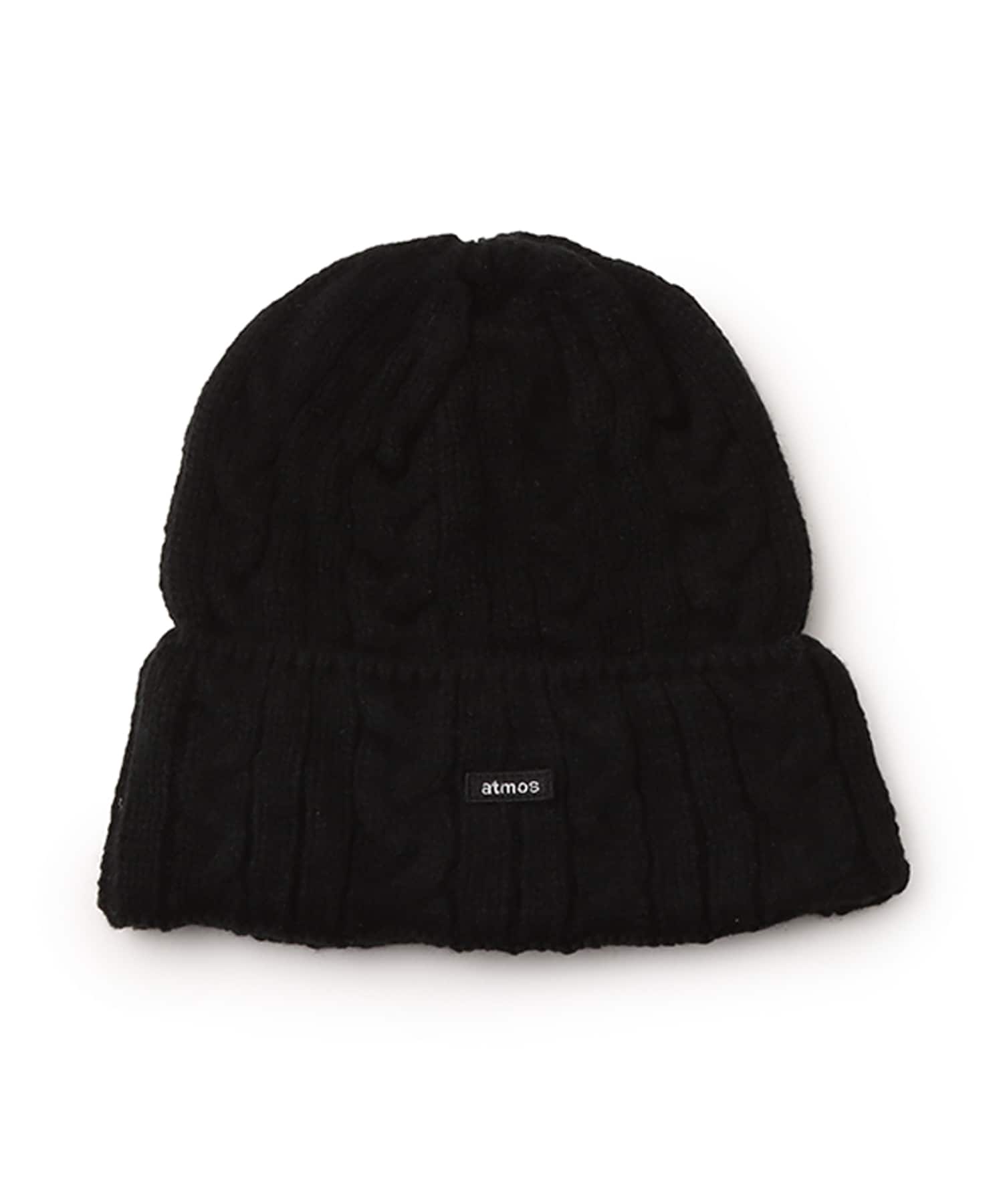 atmos Cable Knit Beanie BLACKのメイン画像