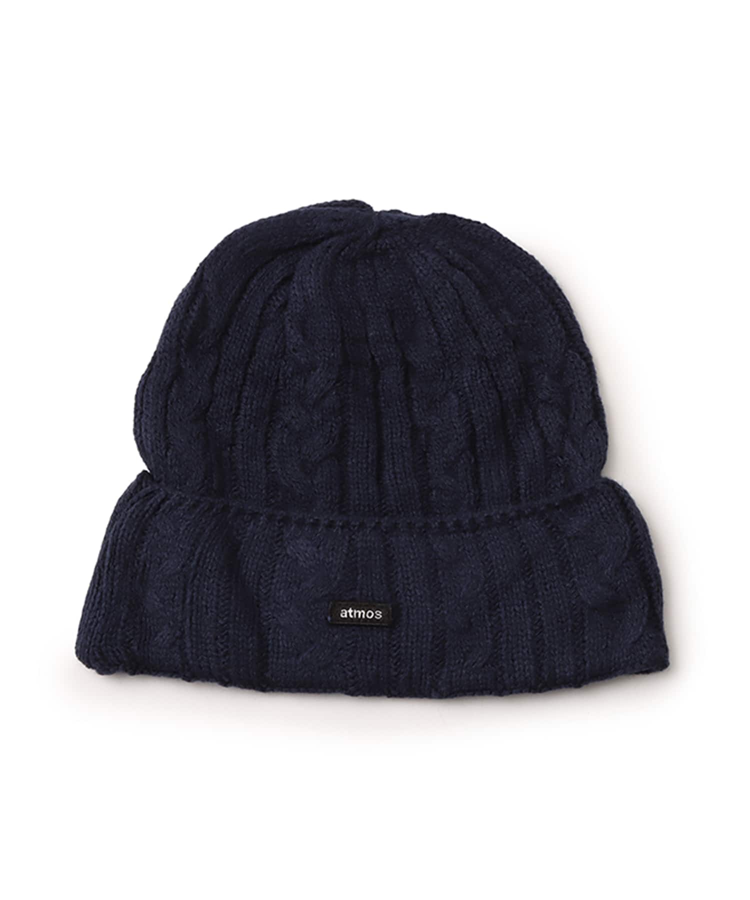 atmos Cable Knit Beanie NAVYのメイン画像