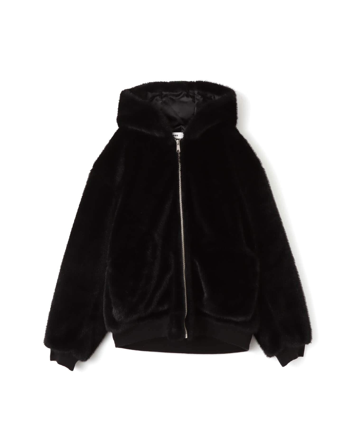 atmos Faux Fur Hoodie Jacket BLACKのメイン画像