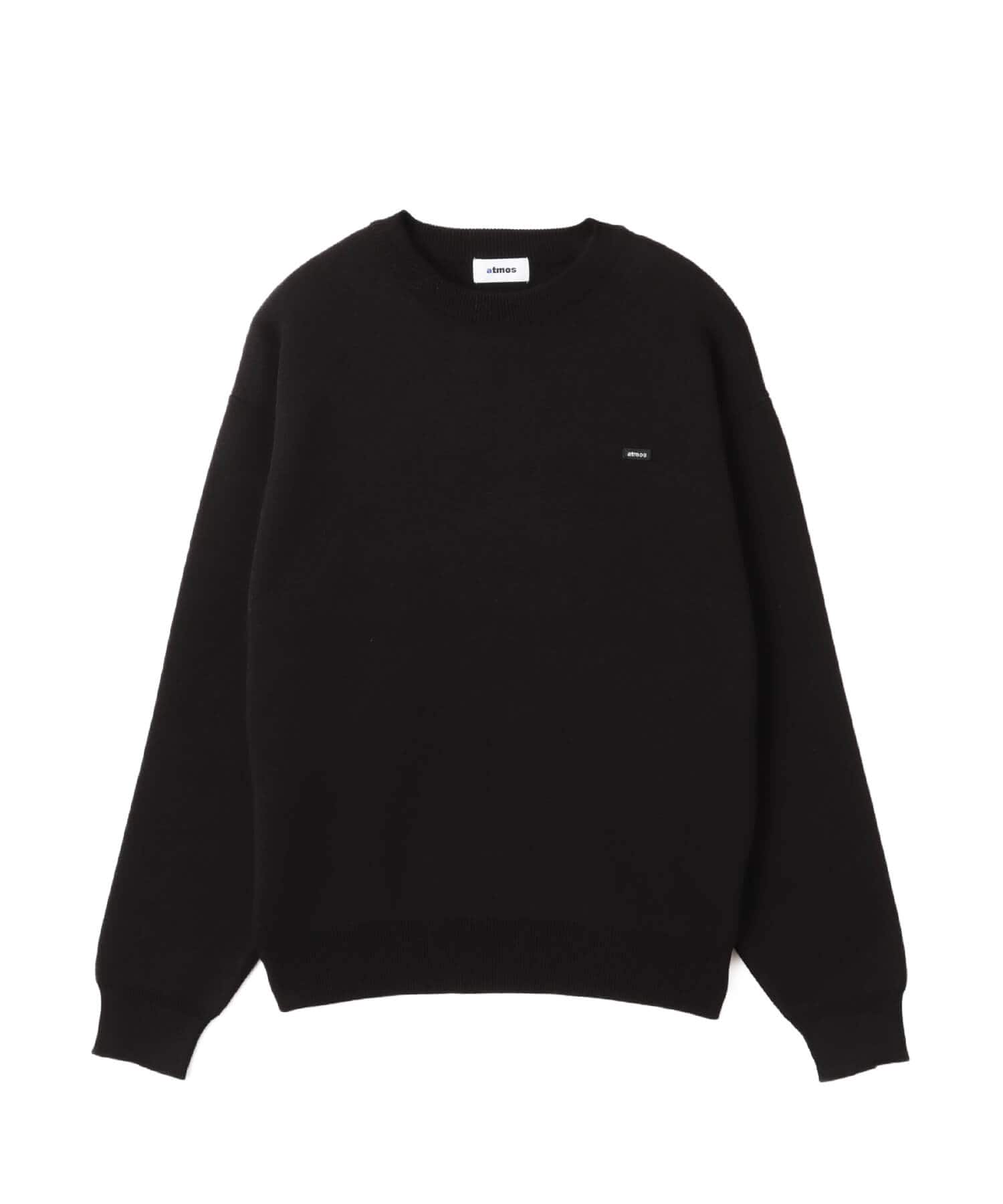 atmos Small Logo Patch  Knit Sweater BLACKのメイン画像