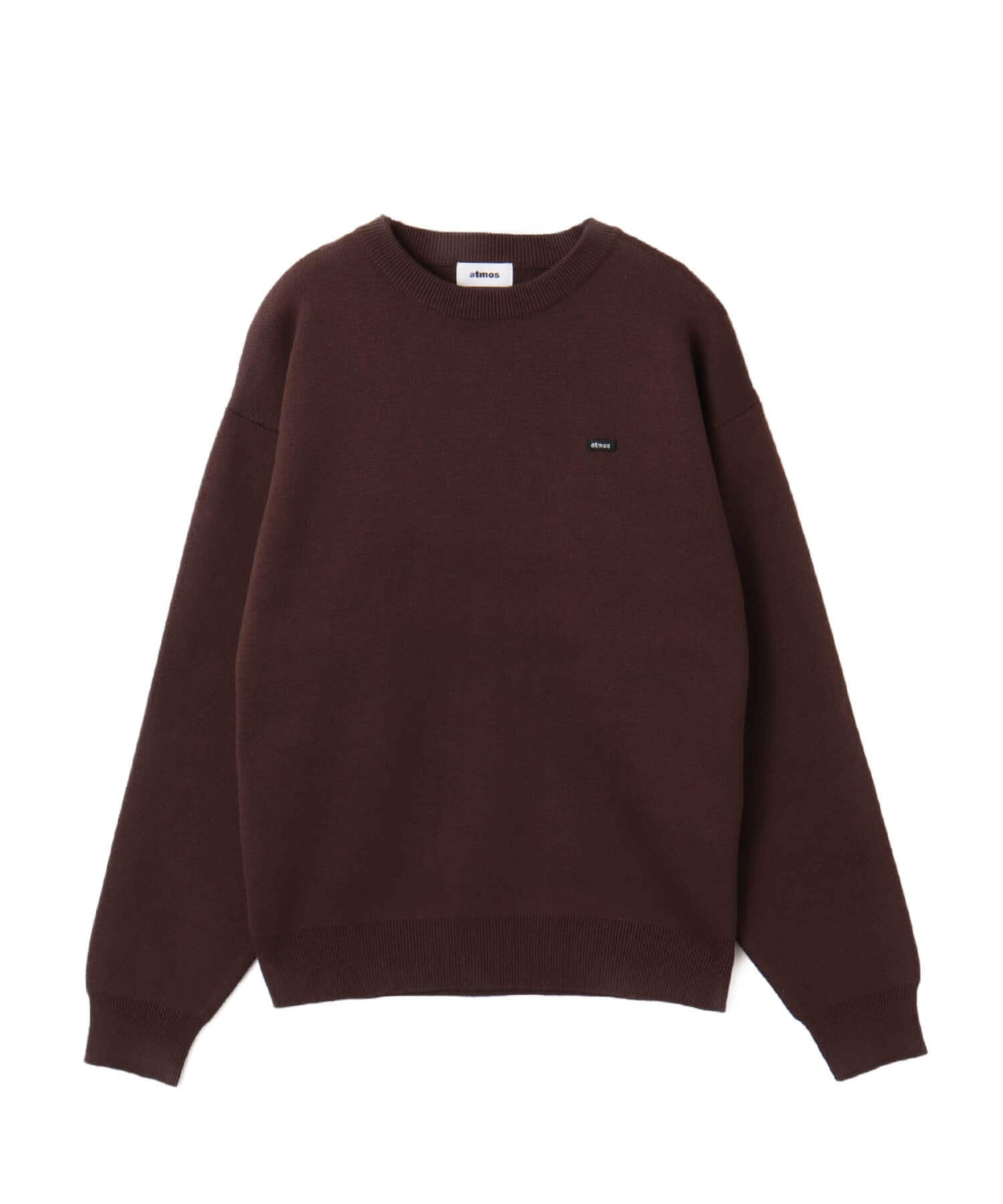 atmos Small Logo Patch  Knit Sweater BROWNのメイン画像