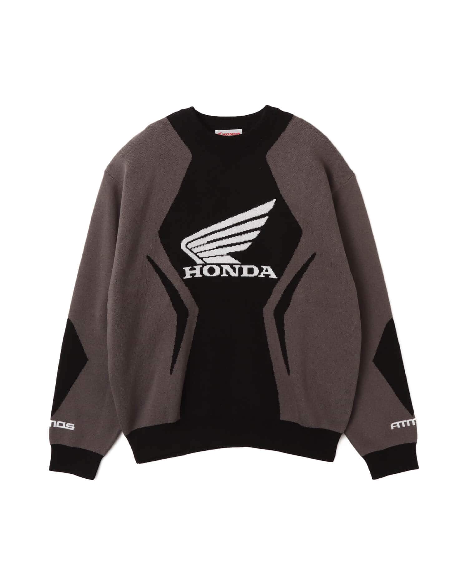 atmos x HONDA Jacquard Knit Sweater BLACKのメイン画像