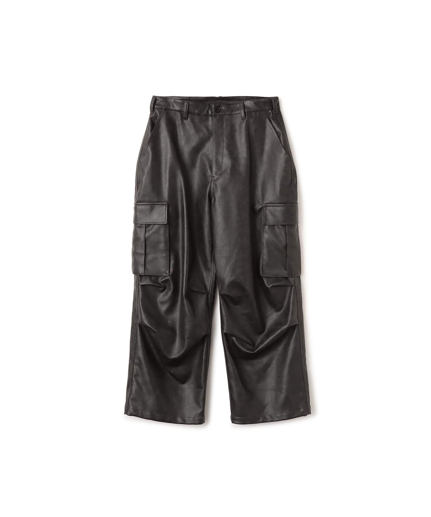 atmos Faux Leather Cargo Pants BLACKのメイン画像