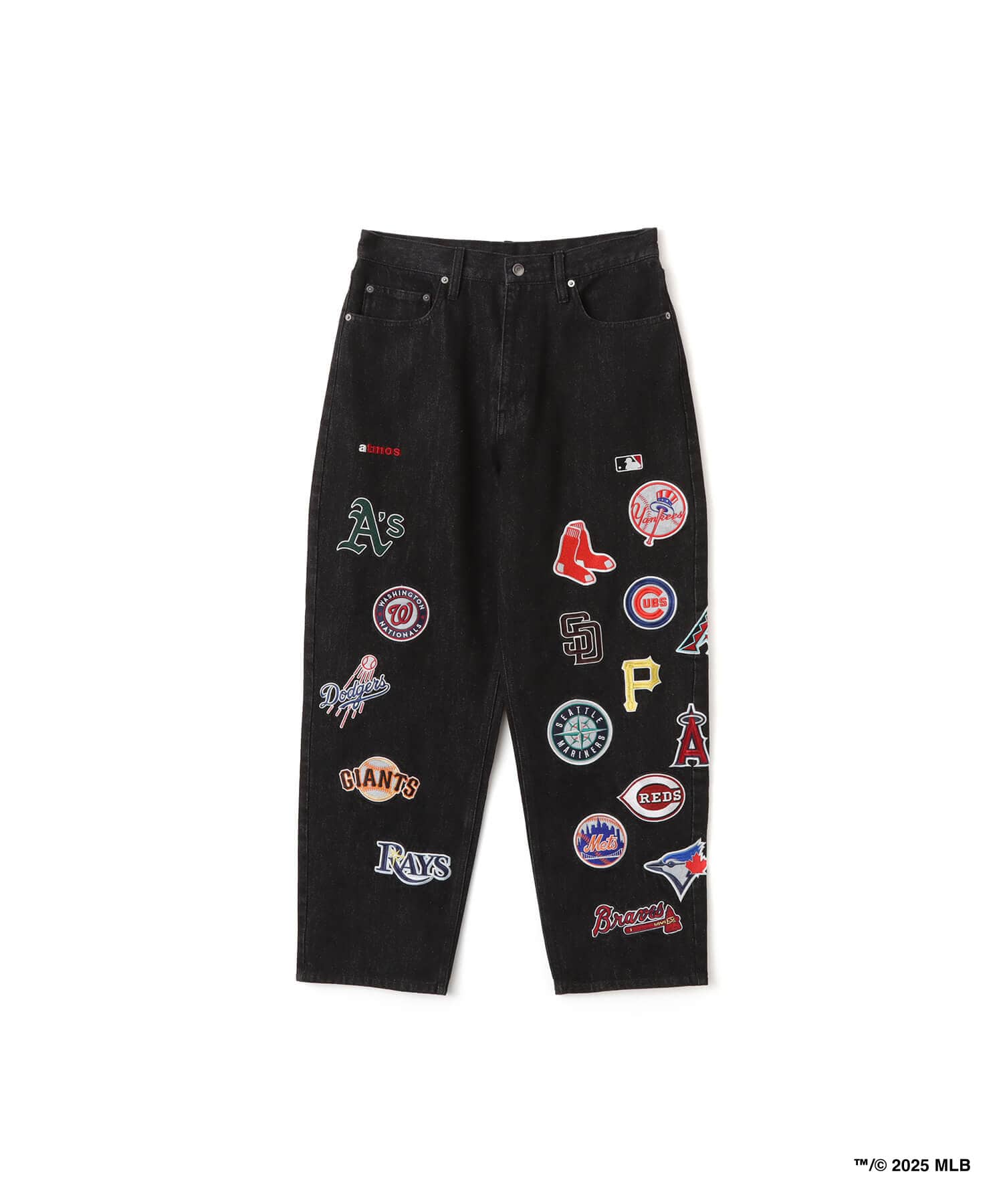 atmos x MLB All Teams Patch Denim Pants BLACKのメイン画像