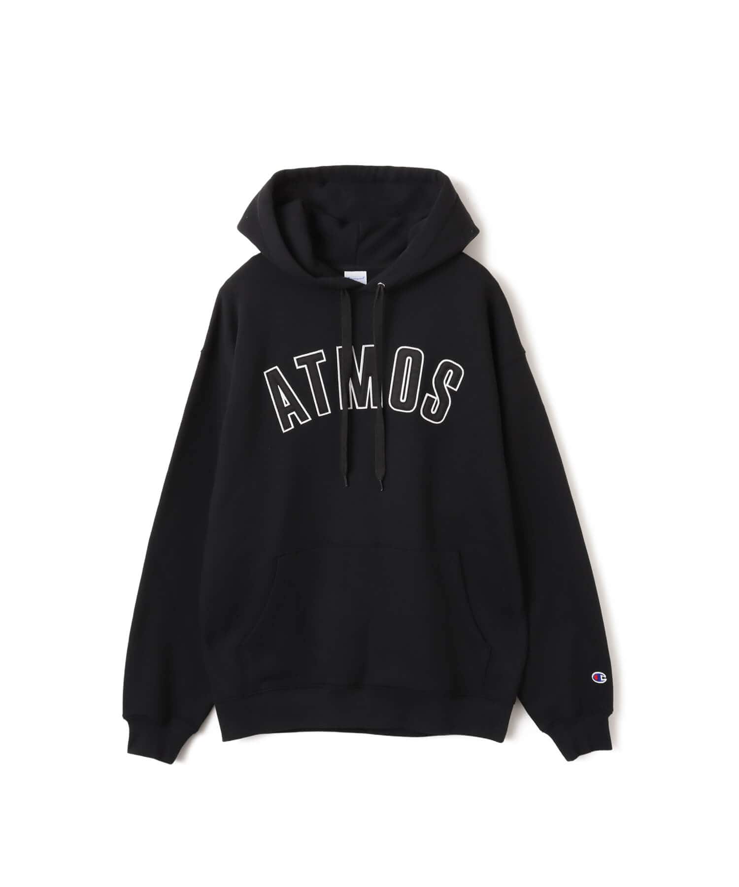 Champion x atmos Super Fleece Hooded Sweatshirt BLACKのメイン画像