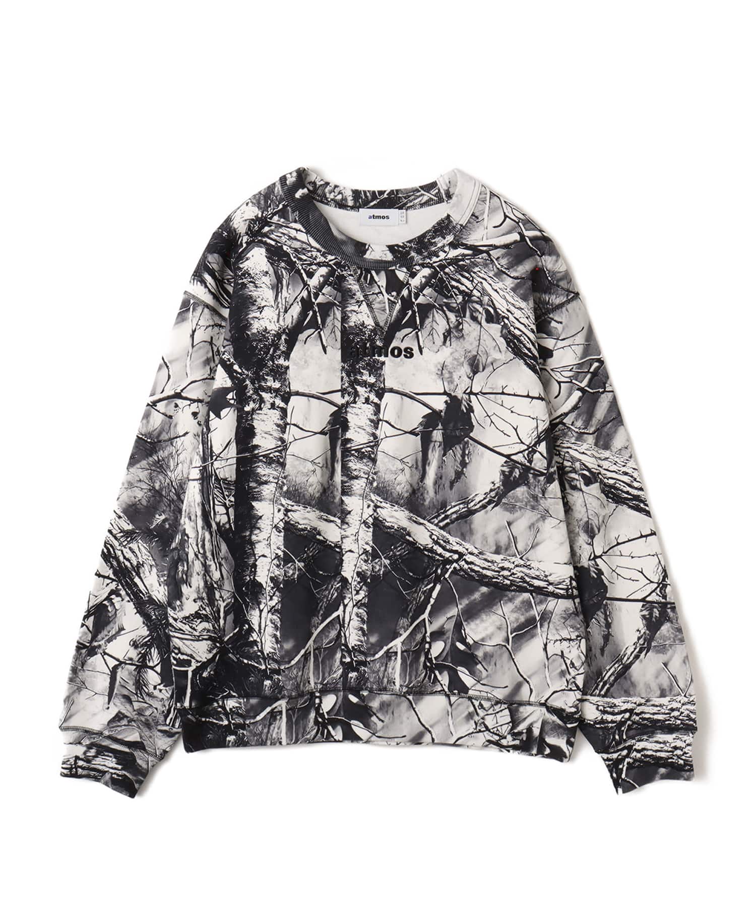 atmos Embroidery Classic Logo Crew Neck Sweatshirt BLACK CAMOUFLAGEのメイン画像