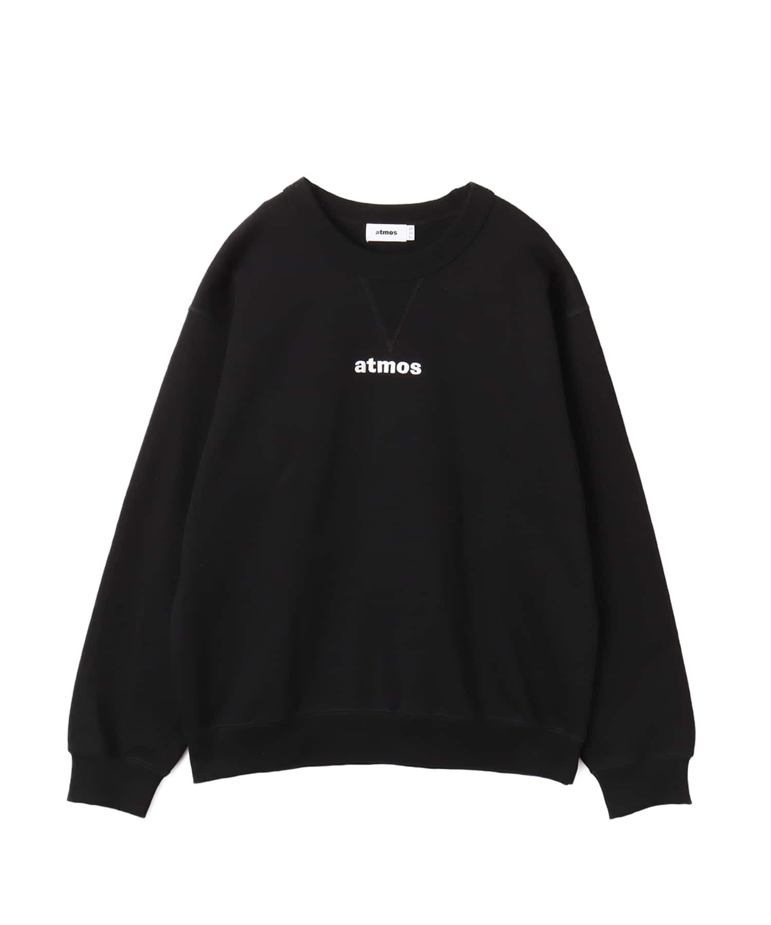 atmos Embroidery Classic Logo Crew Neck Sweatshirt BLACKのメイン画像