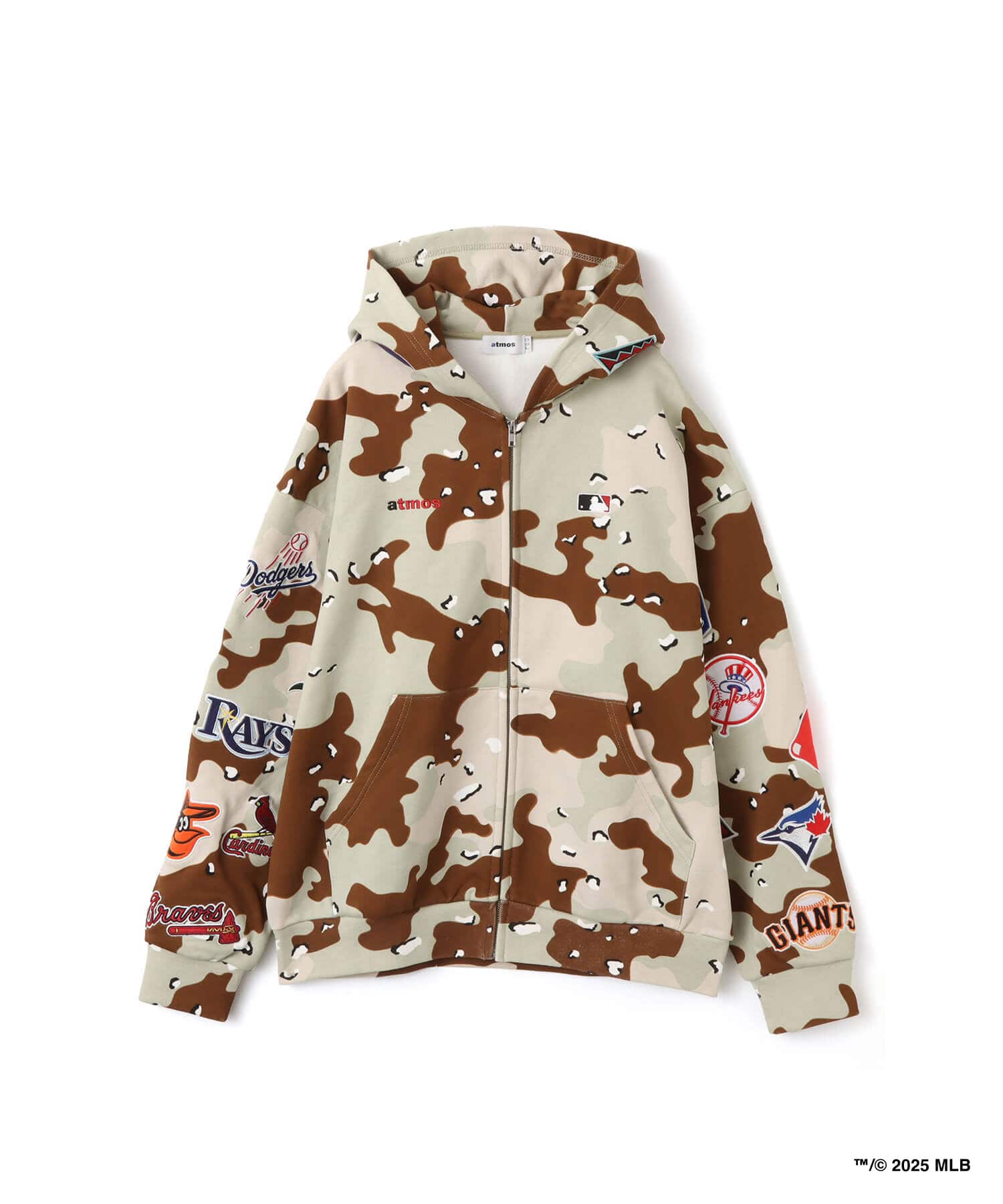 atmos x MLB All Teams Patch Zip-up Hooded Sweatshirt CAMOUFLAGEのメイン画像