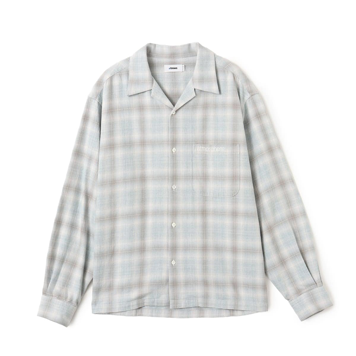 atmos Ombre Check Open Collar Shirt BLUEのメイン画像
