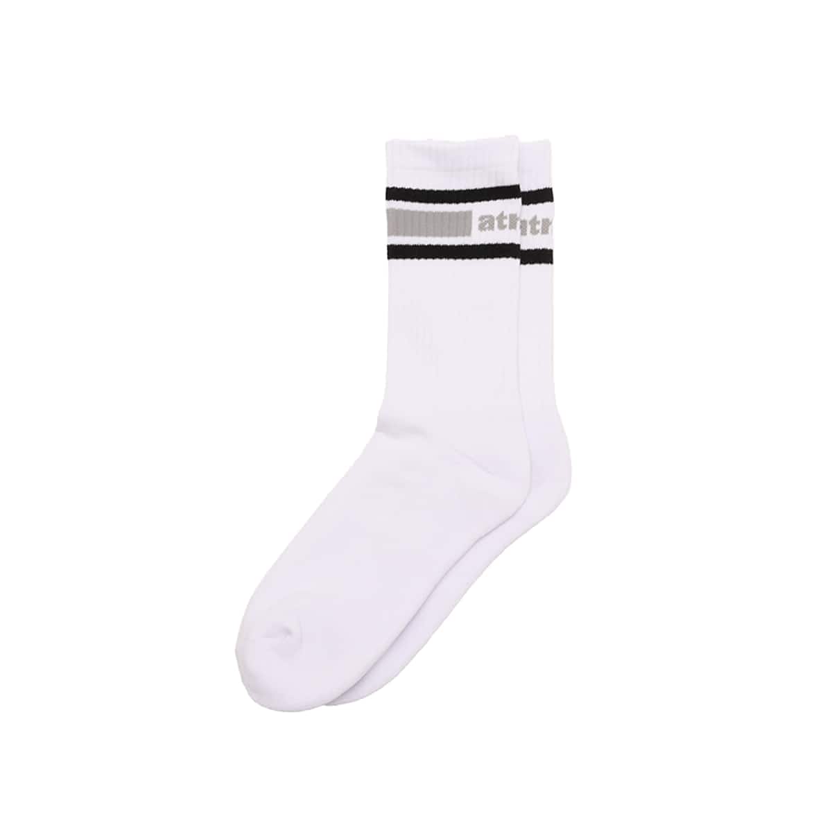 atmos COLOR LINE SOCKS WHITE X BLACKのメイン画像