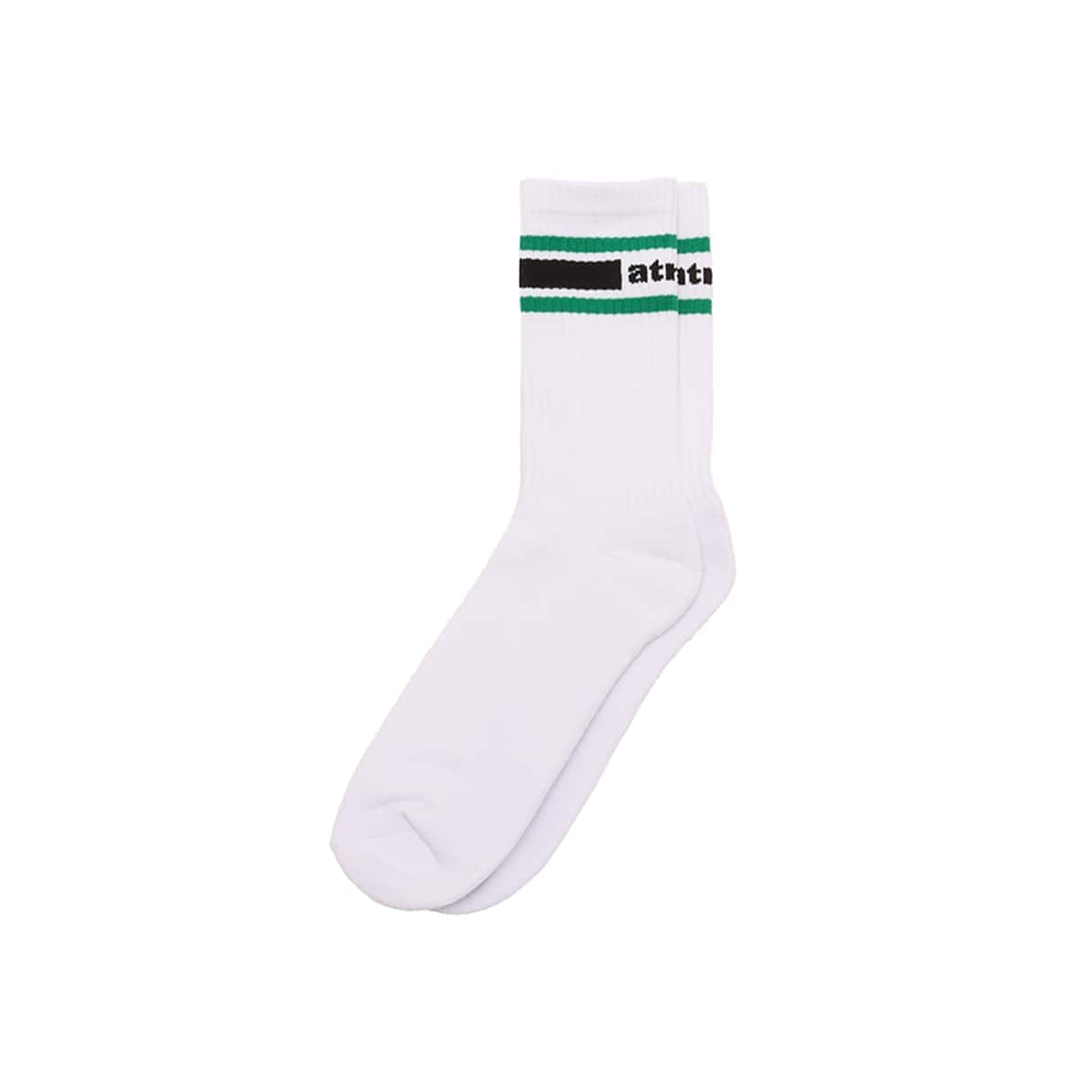 atmos COLOR LINE SOCKS WHITE X GREENのメイン画像