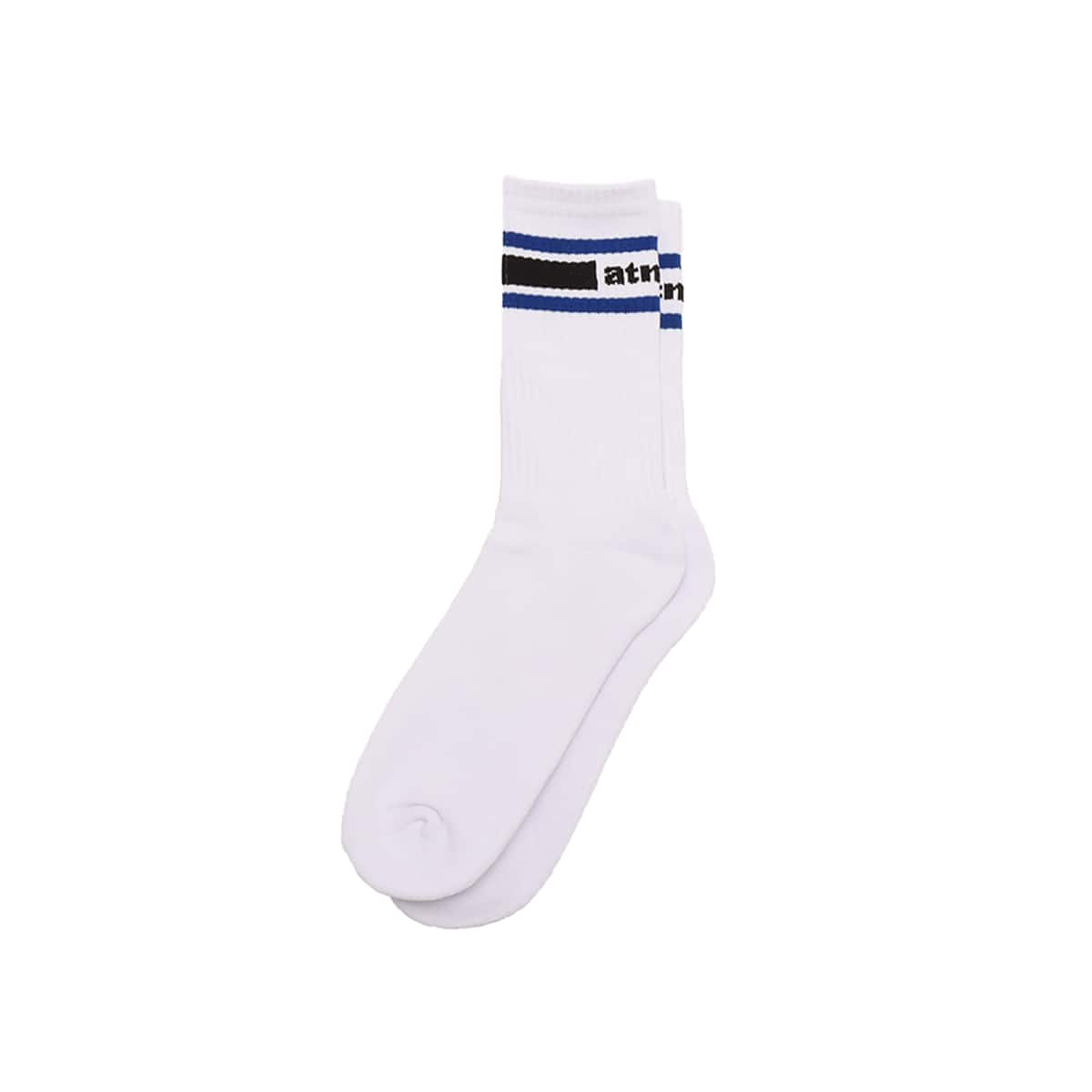atmos COLOR LINE SOCKS WHITE X BLUEのメイン画像