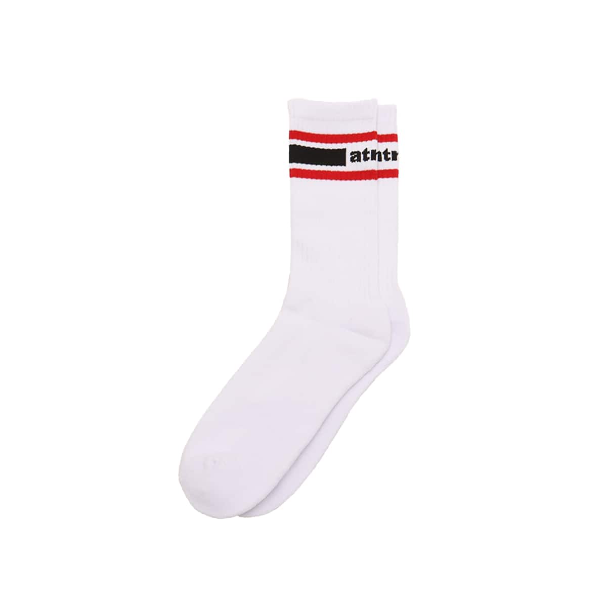 atmos COLOR LINE SOCKS WHITE X REDのメイン画像